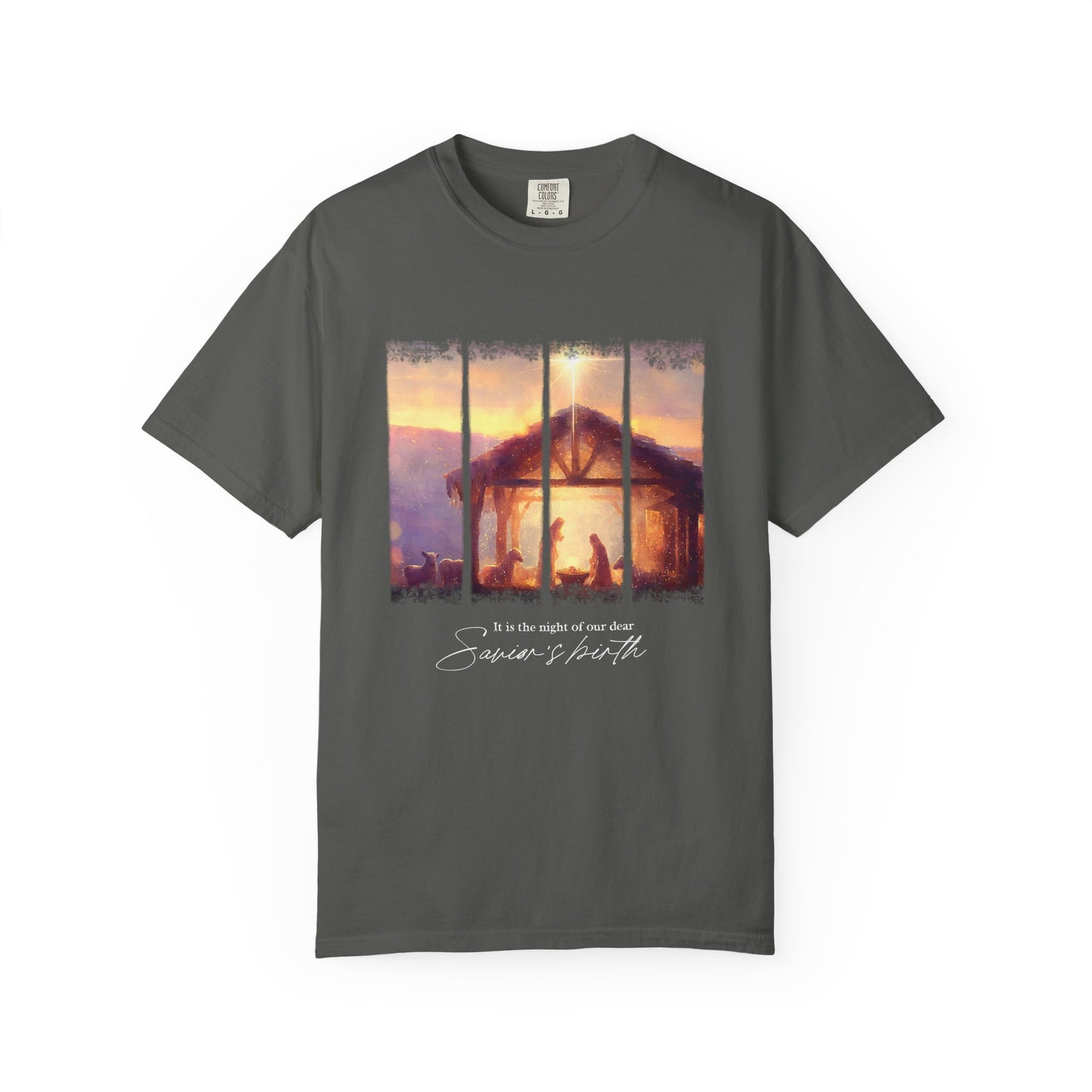 The Night of our Dear Savior's Birth Christmas T-Shirt Christian Graphic Tee