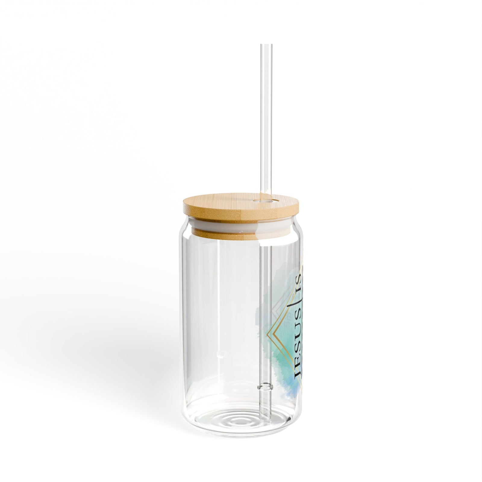 Jesus is my Everything Christian Tumbler Sipper Glass 16oz — Reusable Drink Jar with Lid & Straw - Sydney So Sweet