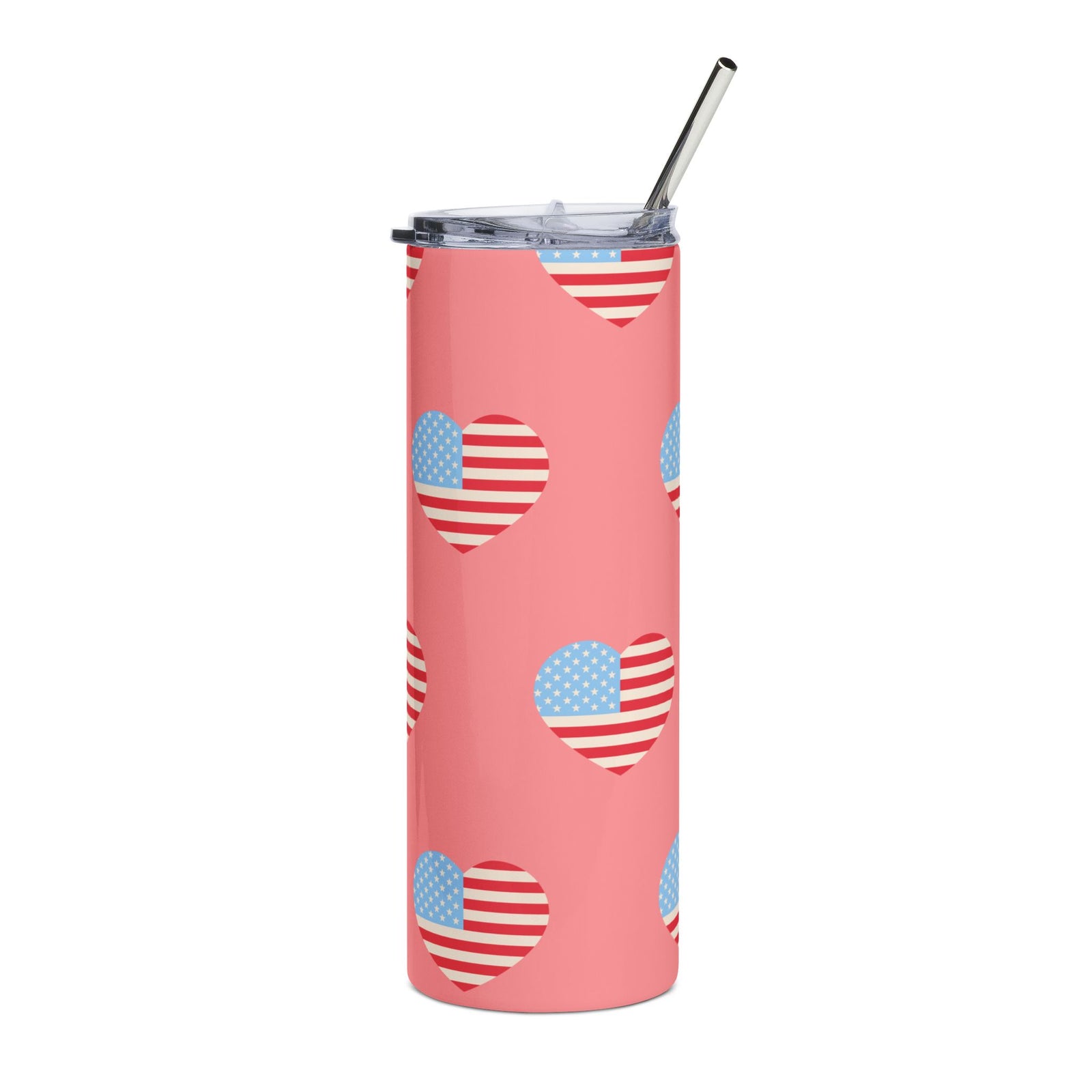 Love America Patriotic Heart 20oz Tumbler Stainless Steel Insulated Travel Cup