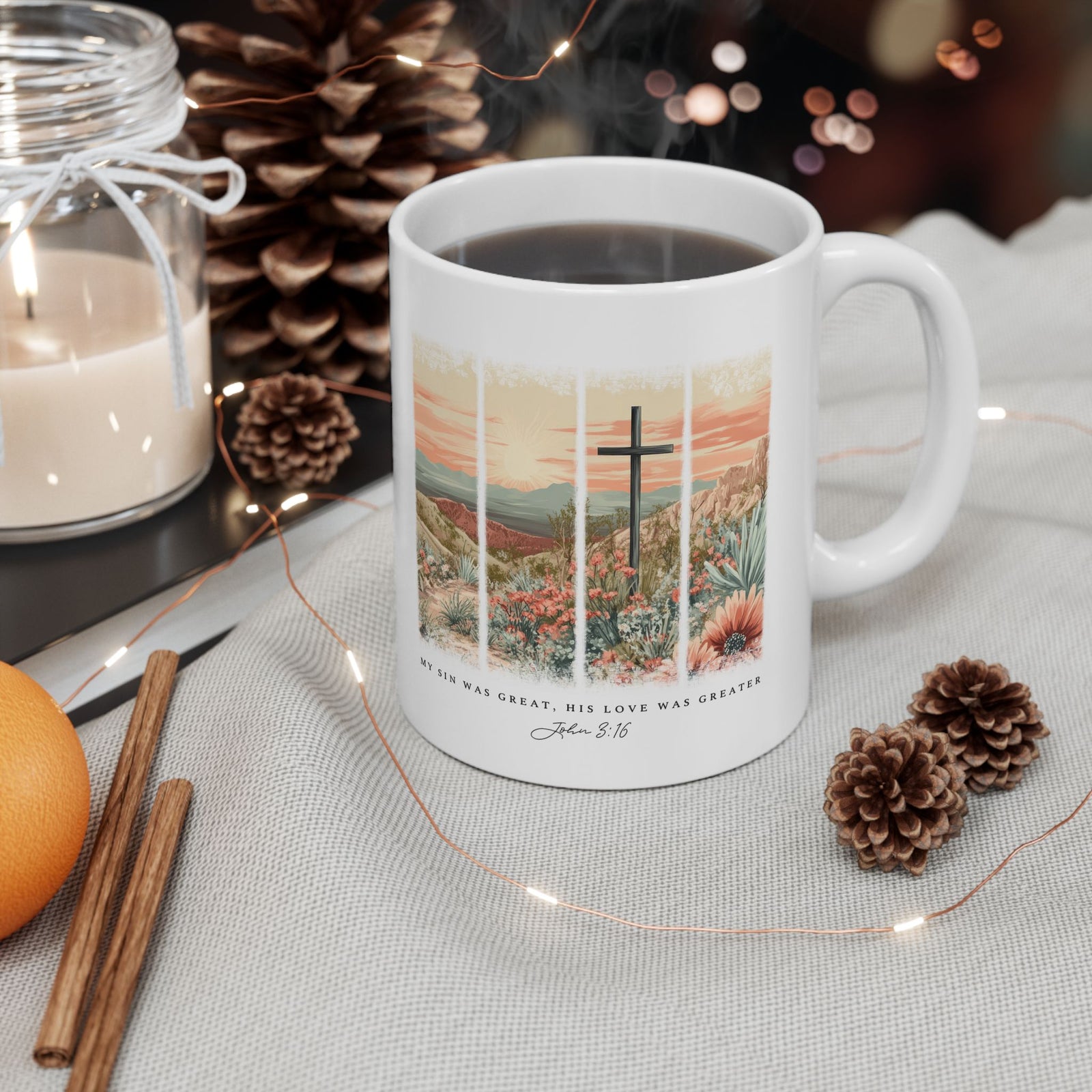 My Sin Was Great John 3:16 Christian Ceramic Mug Coffee Cup (11oz & 15oz)
