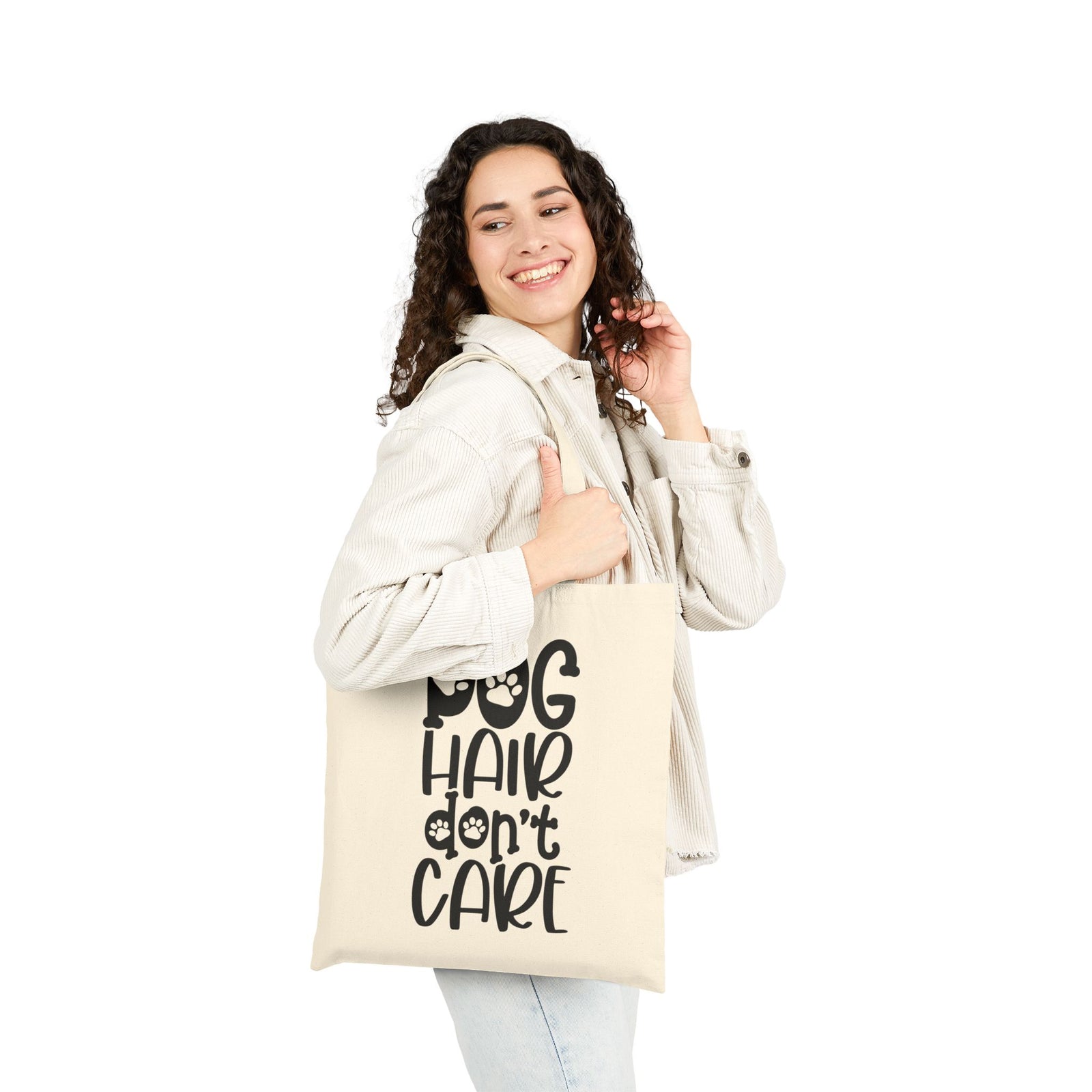Dog Hair Don’t Care Dog Lover Cotton Canvas Tote Bag