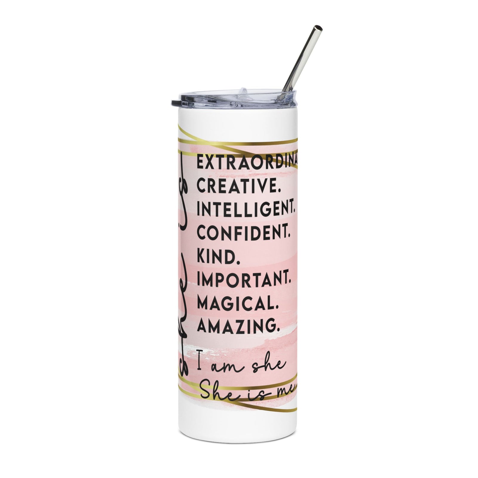 She is Me 20oz Stainless Tumbler Insulated Inspirational Travel Cup - Sydney So Sweet