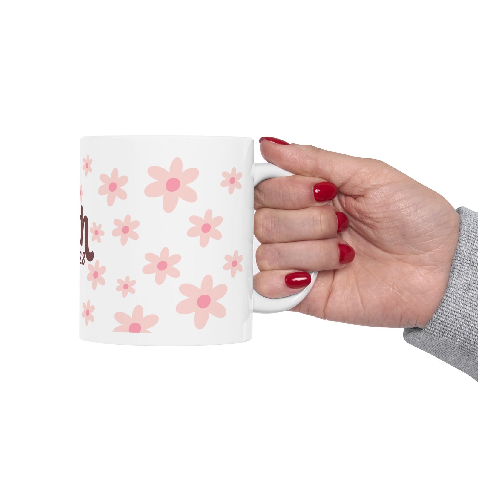 Faith Ephesians 2:8 Floral Ceramic Mug — Inspirational Christian Coffee Cup (11oz, 15oz) - Sydney So Sweet