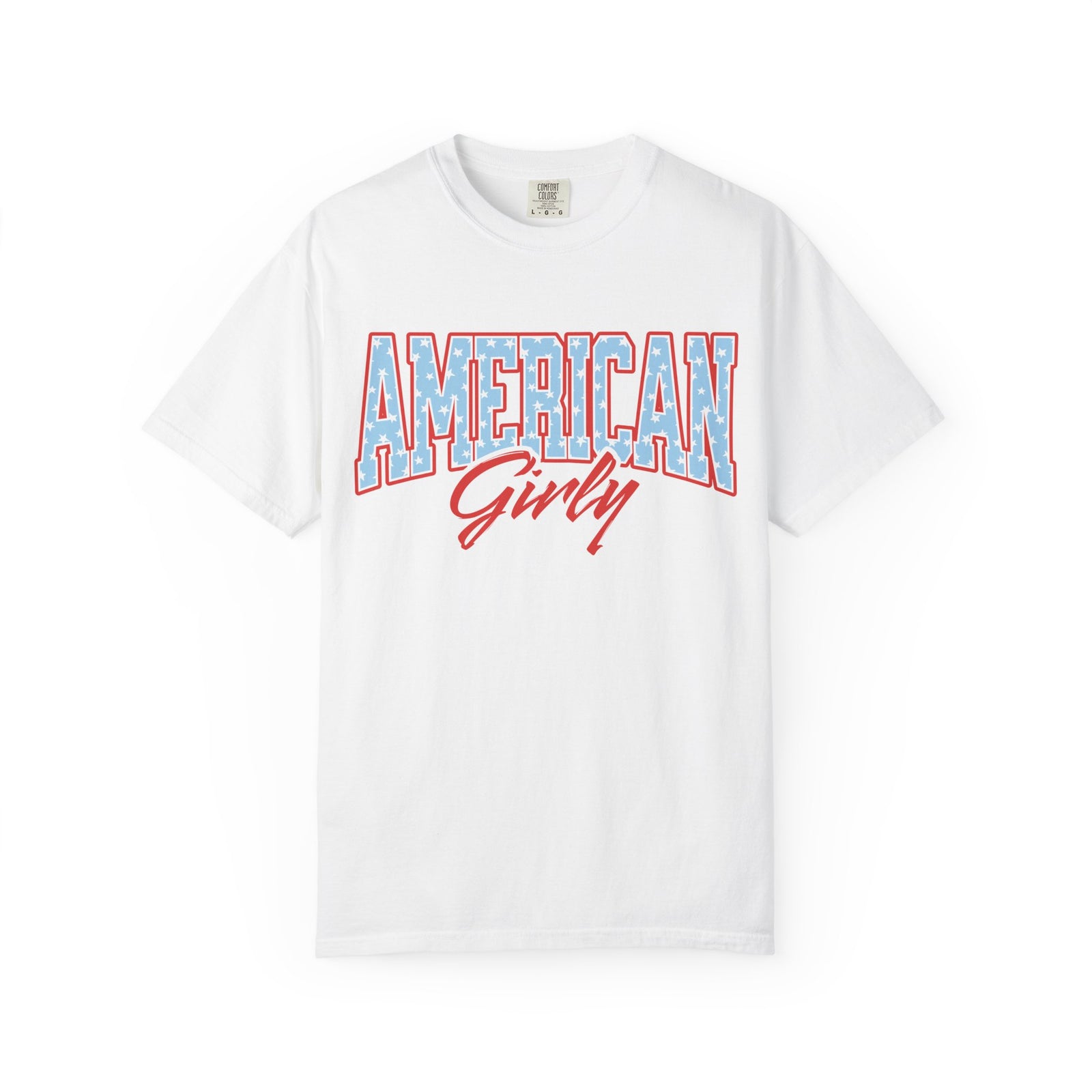 American Girly Varsity Letters T‑Shirt 4th of July Patriotic Tee