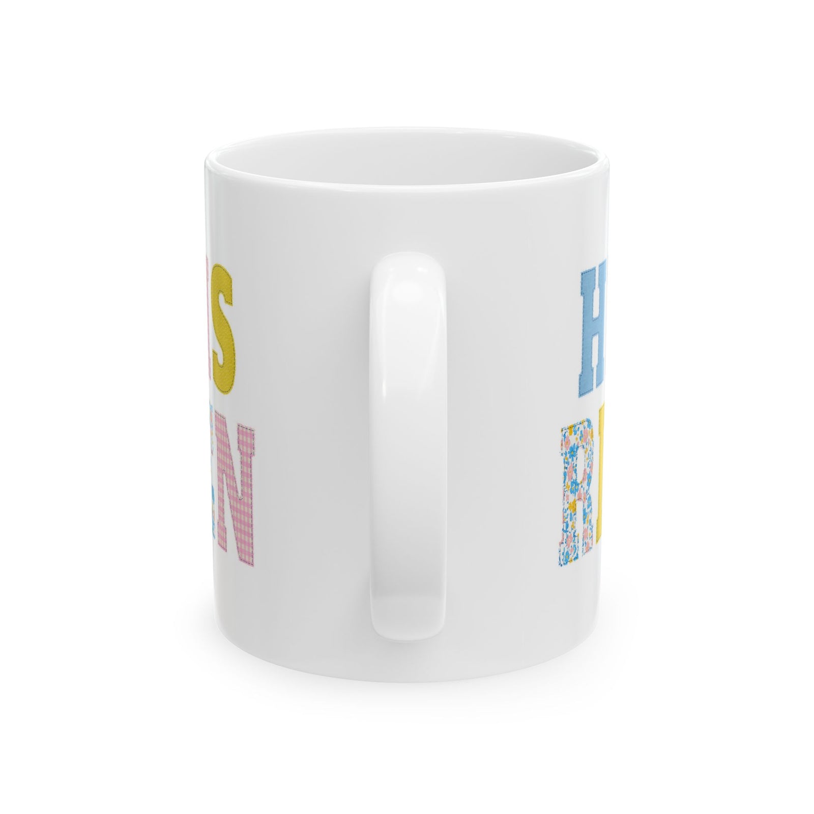 He is Risen Cross Floral Patchwork Ceramic Mug Coffee Cup (11oz & 15oz)