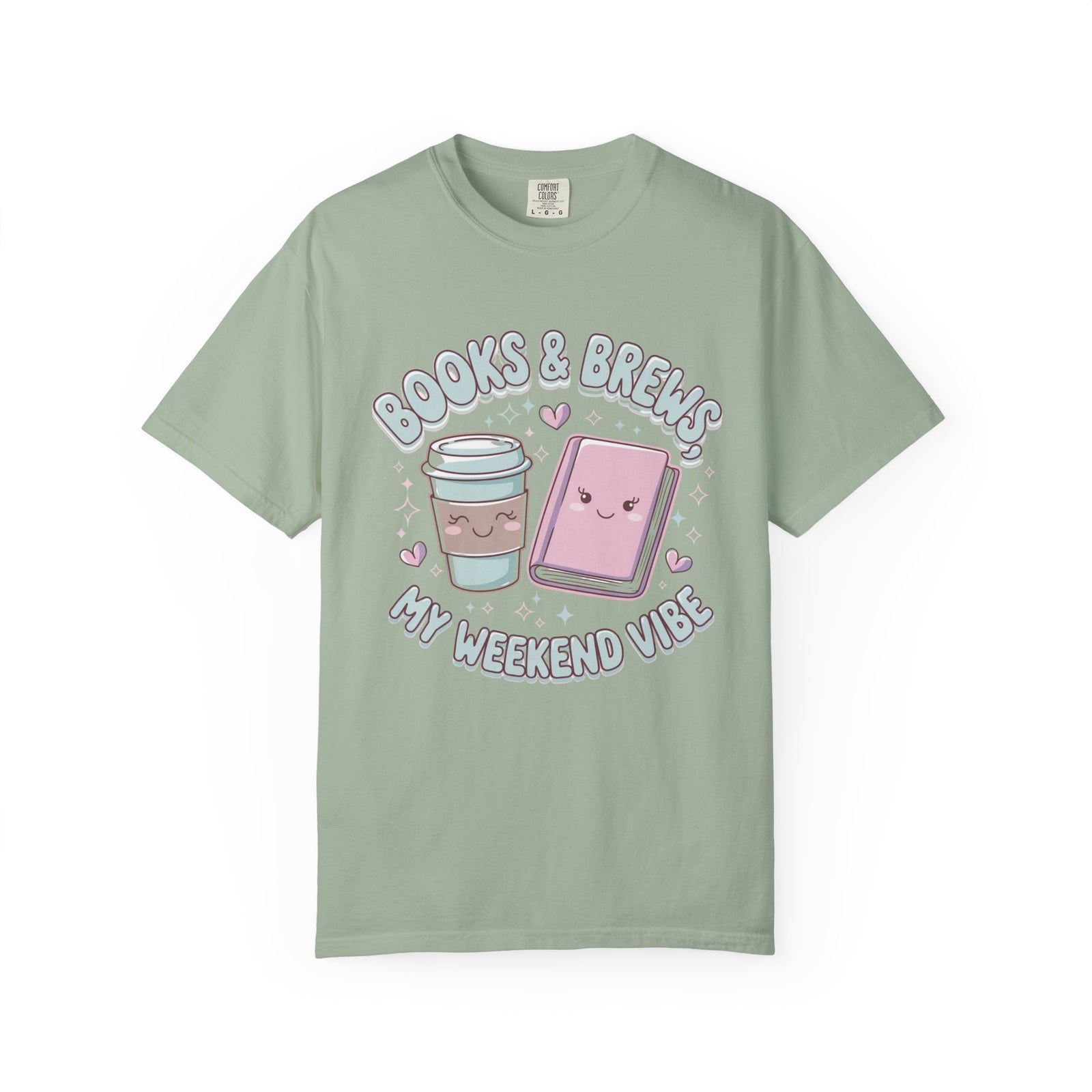 Books & Brews Weekend Vibe Graphic T-Shirt Unisex Book Lover Short Sleeve Tee
