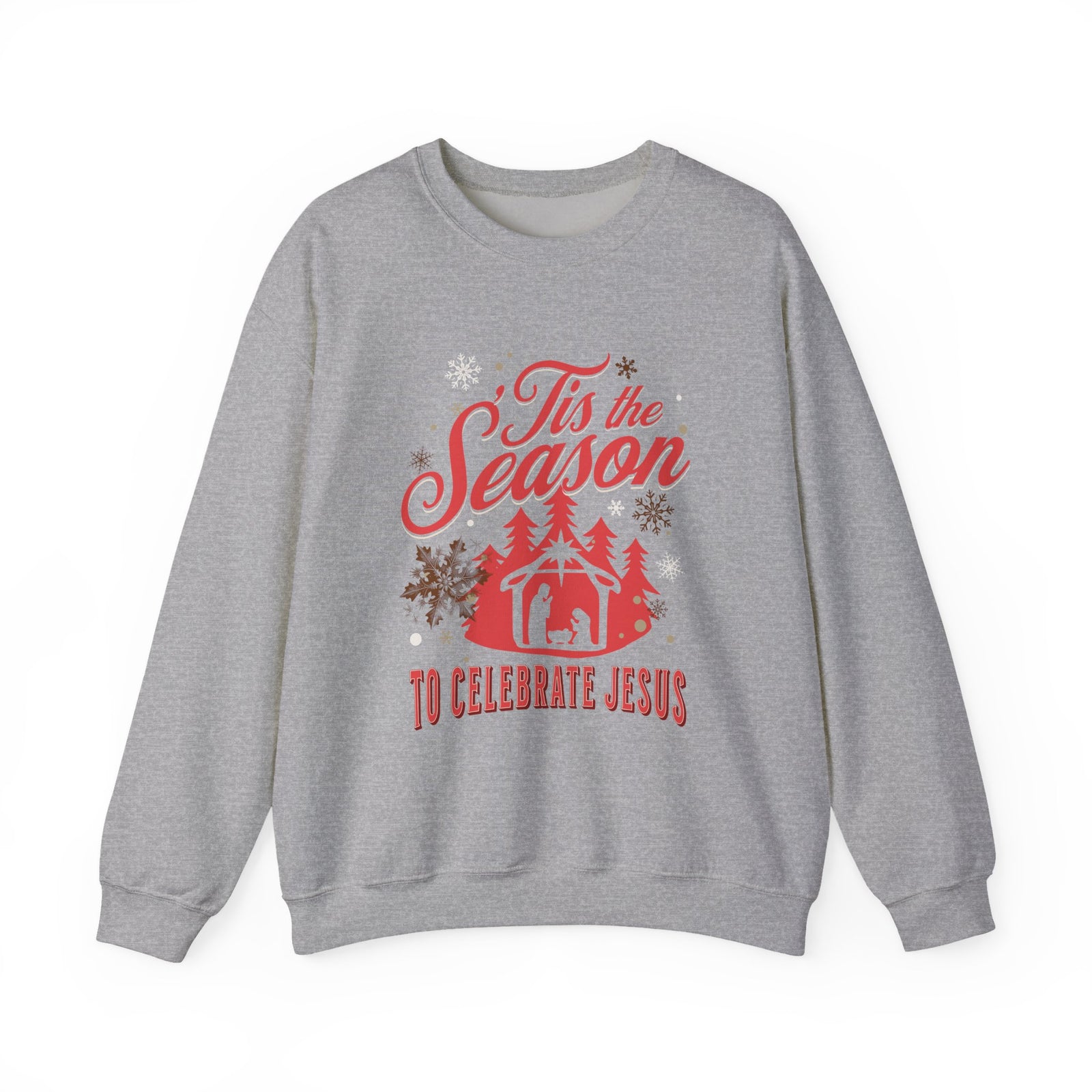 Tis the Season to Celebrate Jesus Christmas Crewneck Unisex Sweatshirt