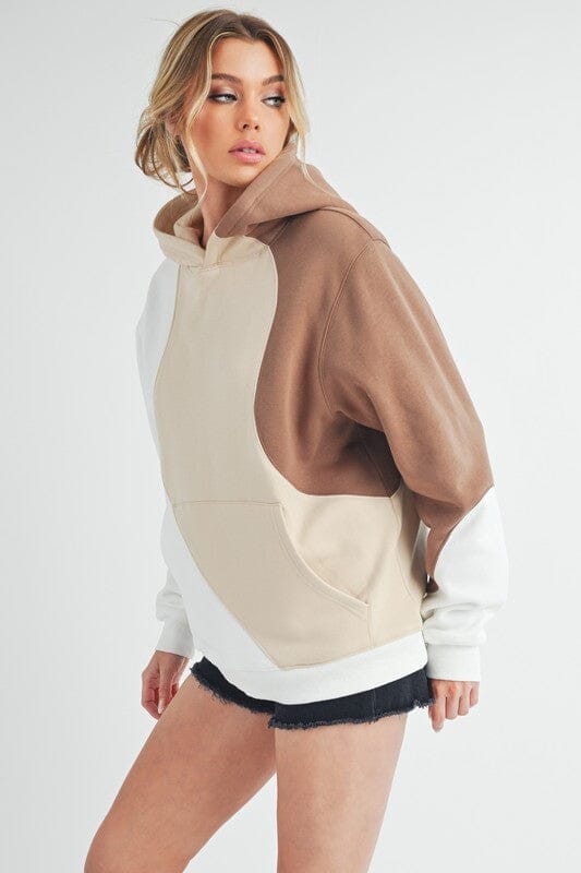 Aemi + Co Color Block Hoodie with Kangaroo Pocket - Sydney So Sweet