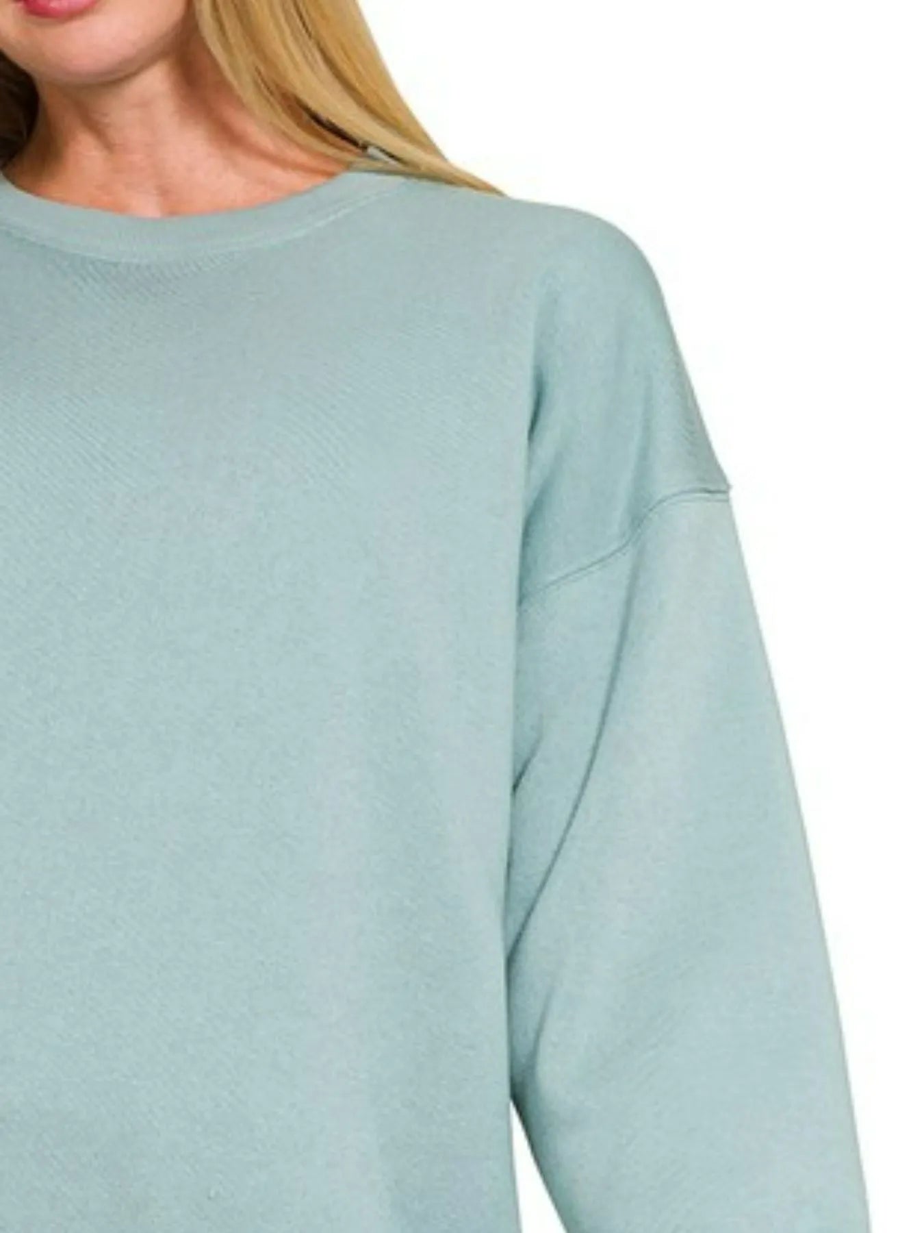 Zenana Fleece Round Neck Sweatshirts - Sydney So Sweet