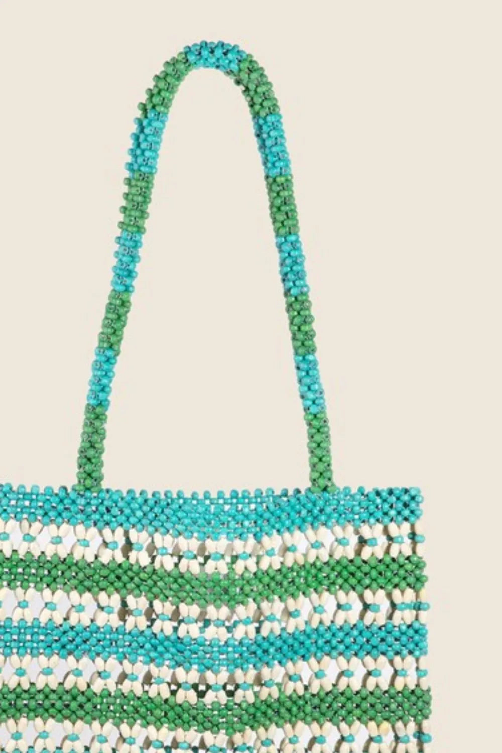 Fame Contrast Wooden Beaded Tote Bag - Sydney So Sweet