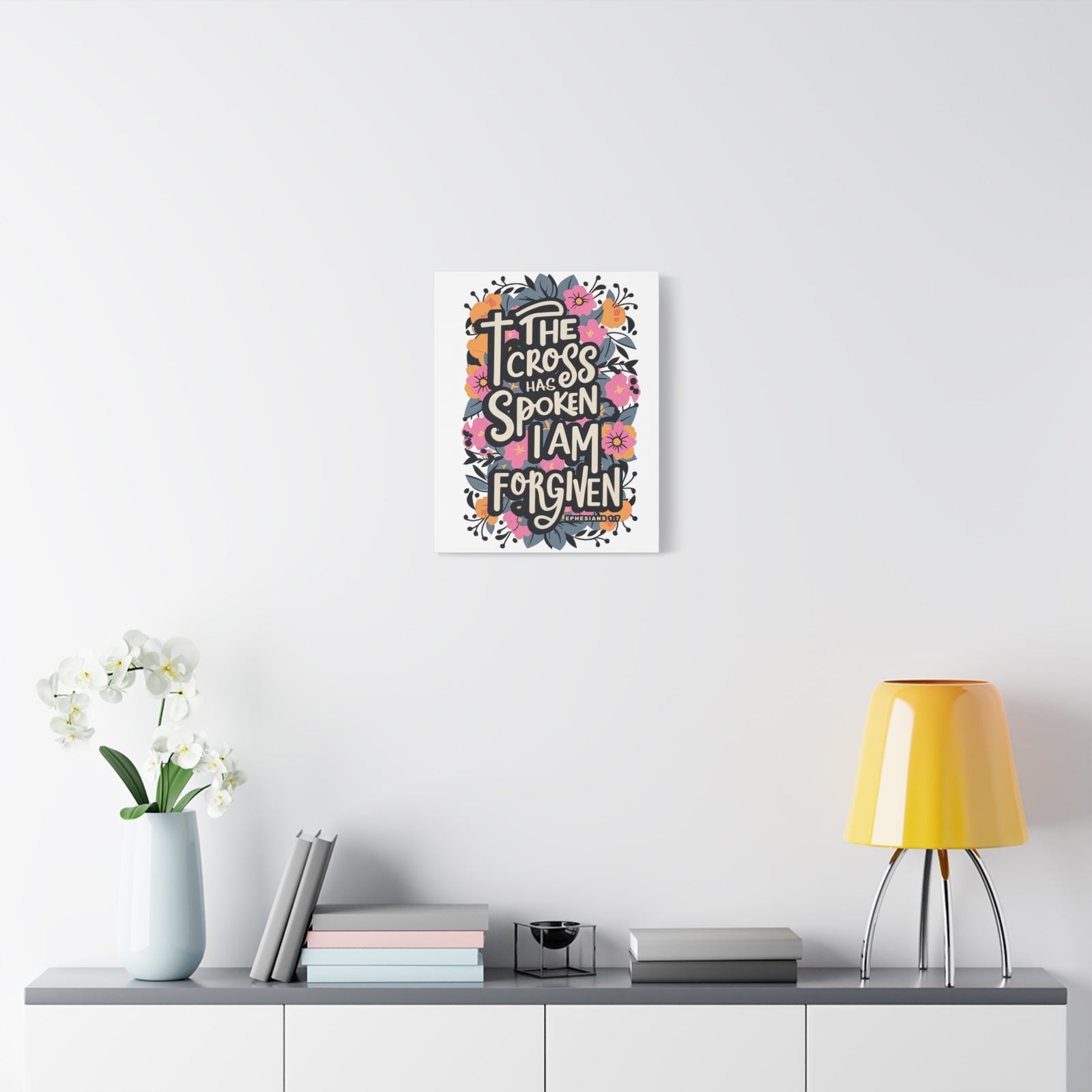 The Cross Has Spoken I Am Forgiven Canvas Wall Art Christian Scripture Decor