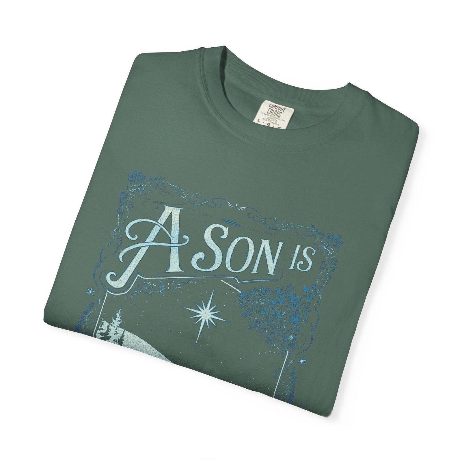 A Son is Given Jesus Christmas Distressed T-Shirt Christian Graphic Tee