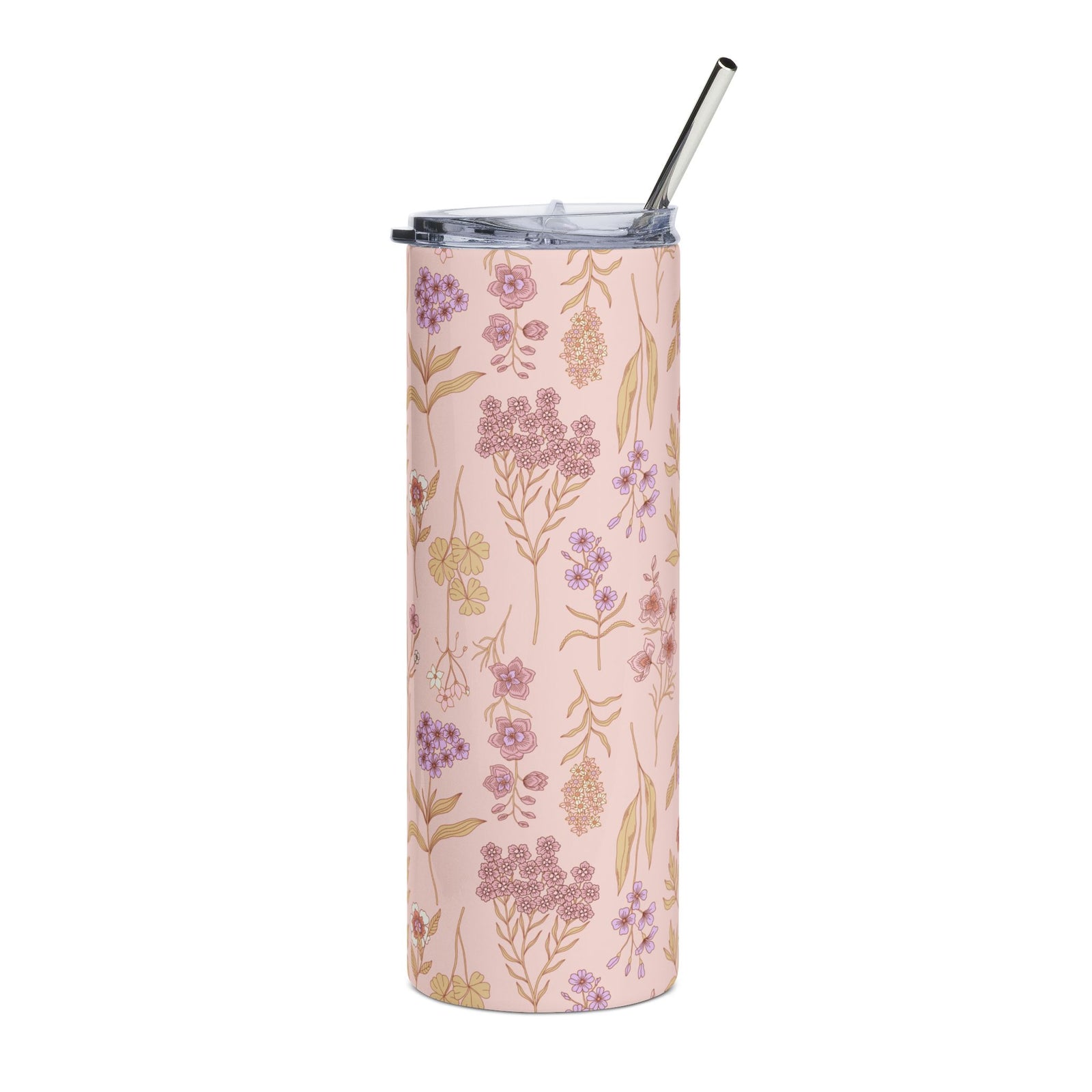 Pretty Pink Wildflower 20oz Floral Stainless Steel Tumbler Insulated Travel Cup