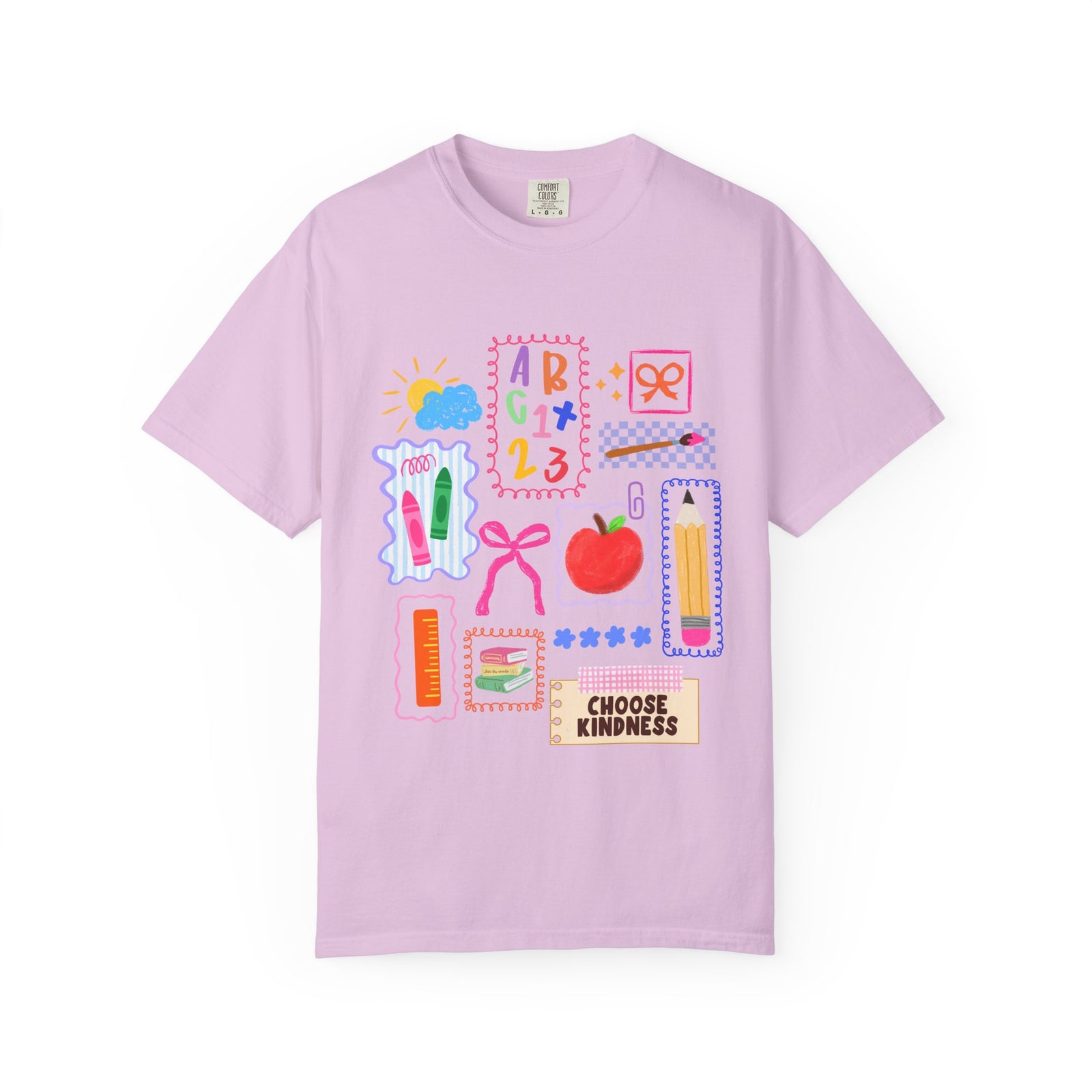 Choose Kindness Coquette Doodles Bow Graphic Teacher Tee Back to School T-Shirt