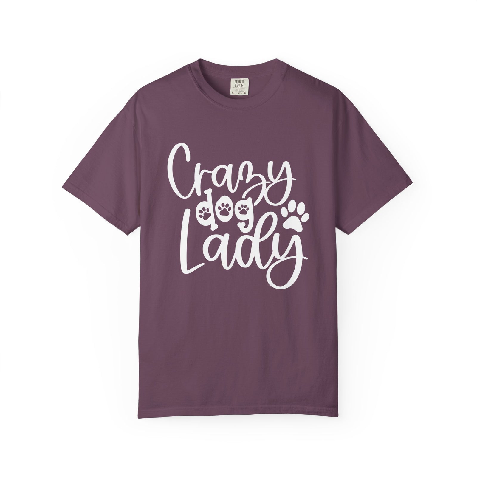 Crazy Dog Lady T-Shirt Paw Print Graphic Tee for Dog Moms