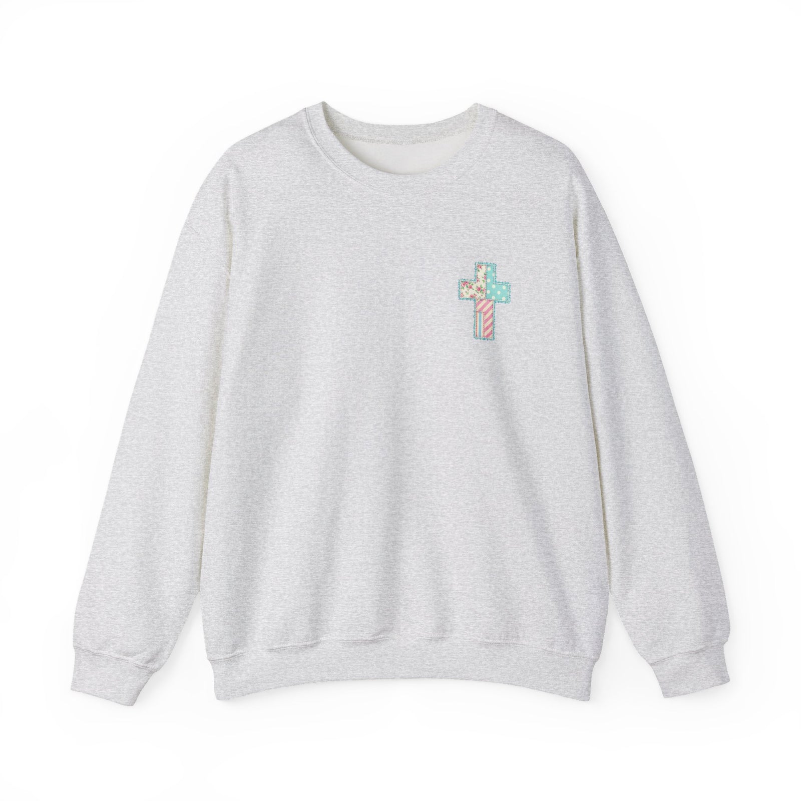 Less of Me More of Jesus Christian Graphic Sweatshirt Floral Cross Crewneck