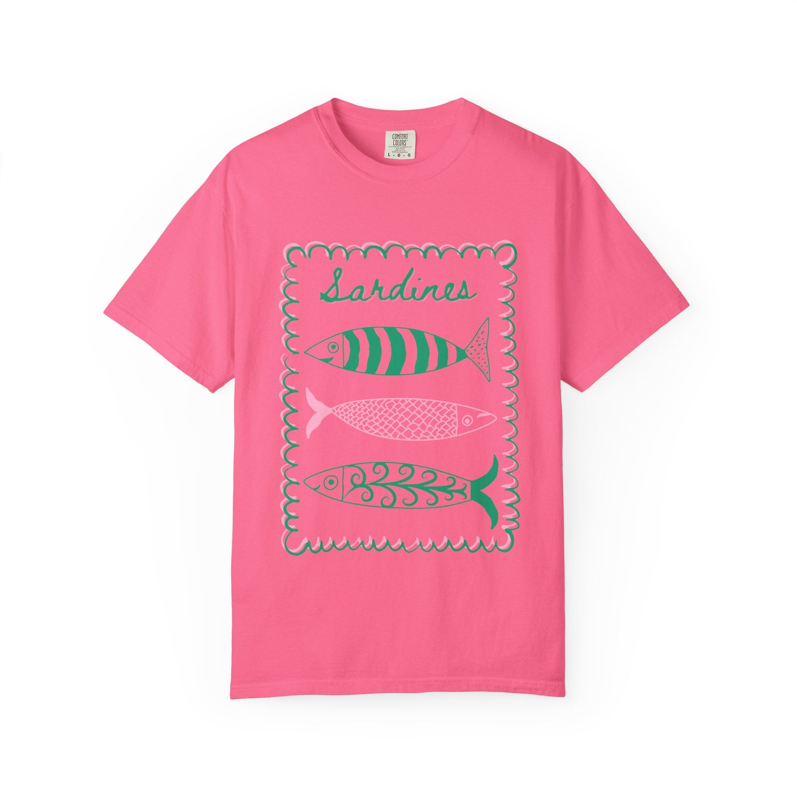 Sardines Graphic T-Shirt Women's Vintage Coastal Fish Tee