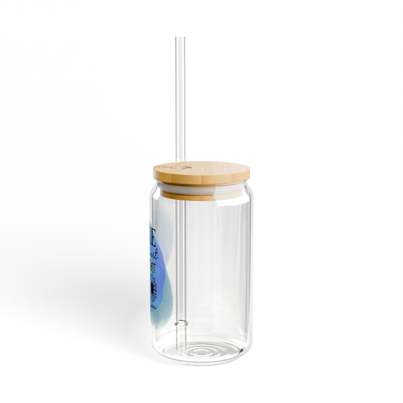 Make Your Heart the Prettiest Thing Inspirational Tumbler Sipper Glass 16oz — Reusable Drink Jar with Lid & Straw - Sydney So Sweet