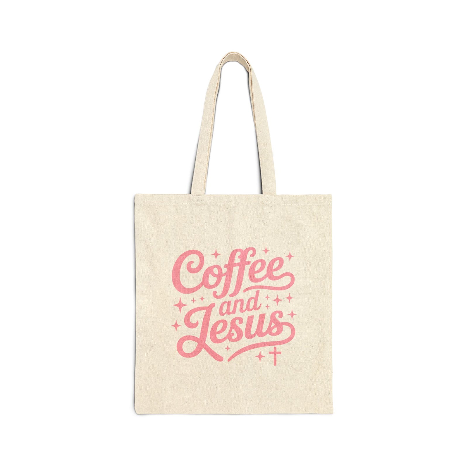 Coffee and Jesus Christian Cotton Canvas Tote Bag