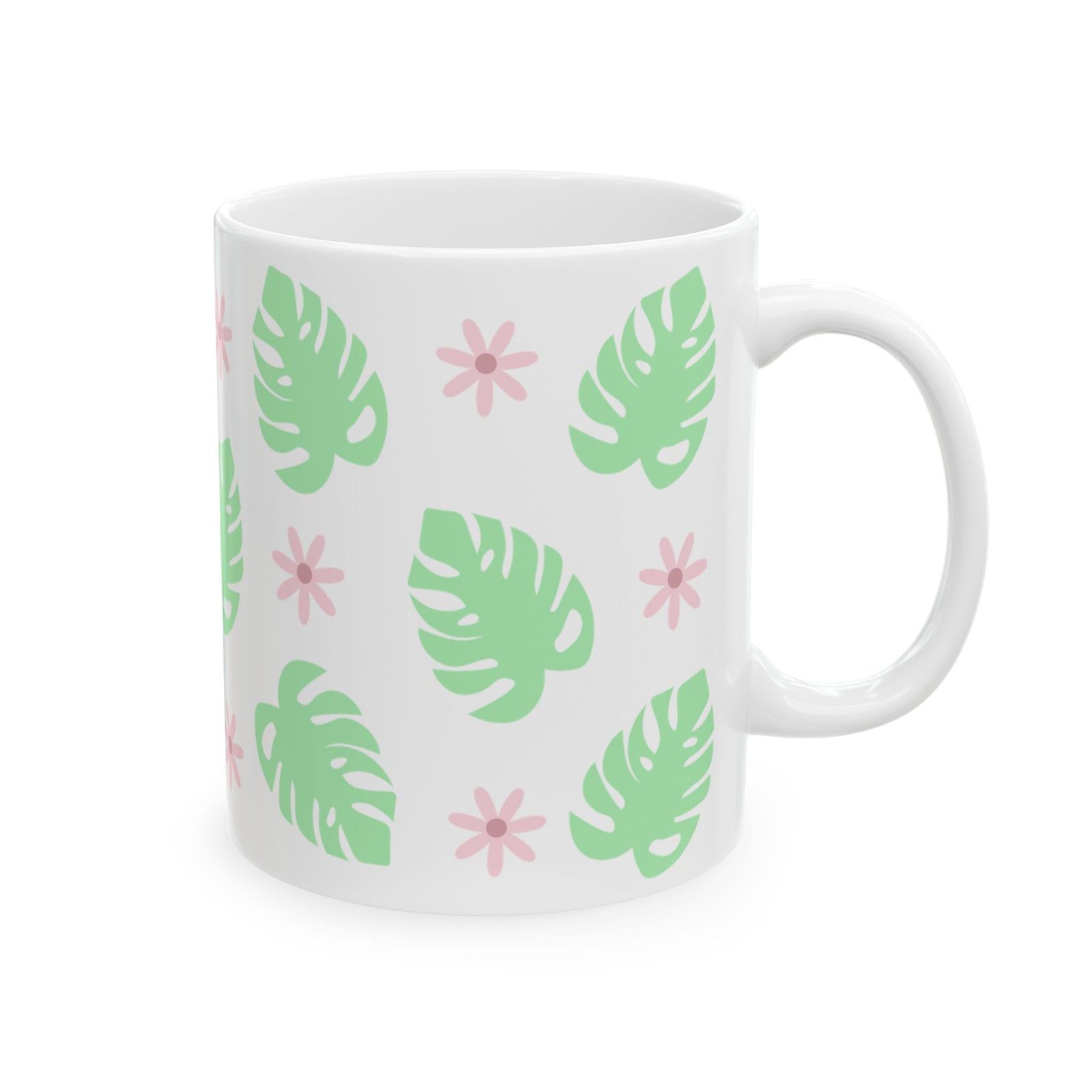 Monstera Plant Cute Ceramic Mug Coffee Cup (11oz & 15oz)