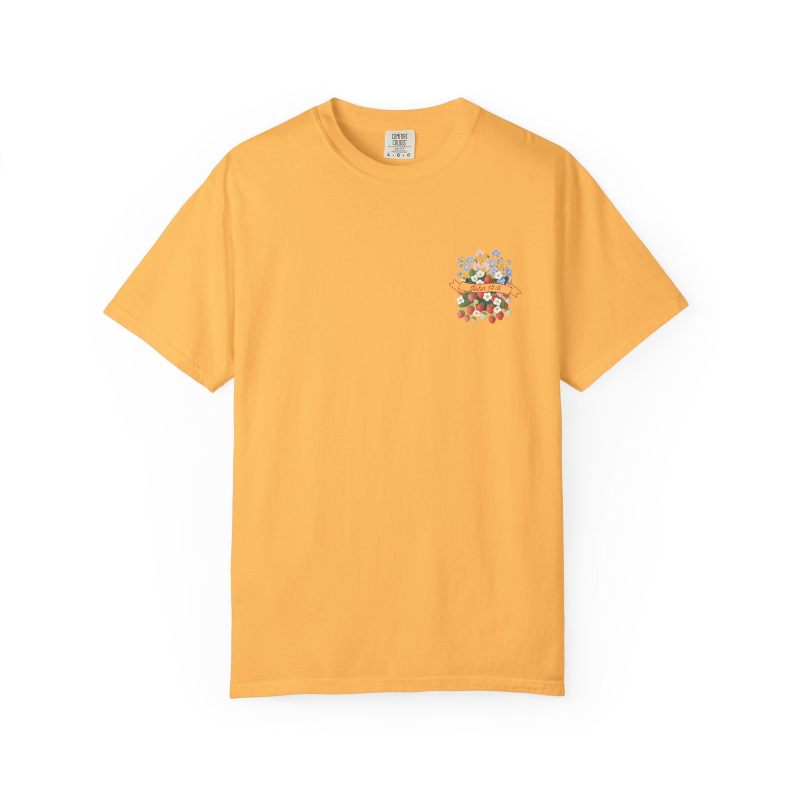 Bear Good Fruit John 15:5 Strawberry T-Shirt Christian Floral Bouquet Tee
