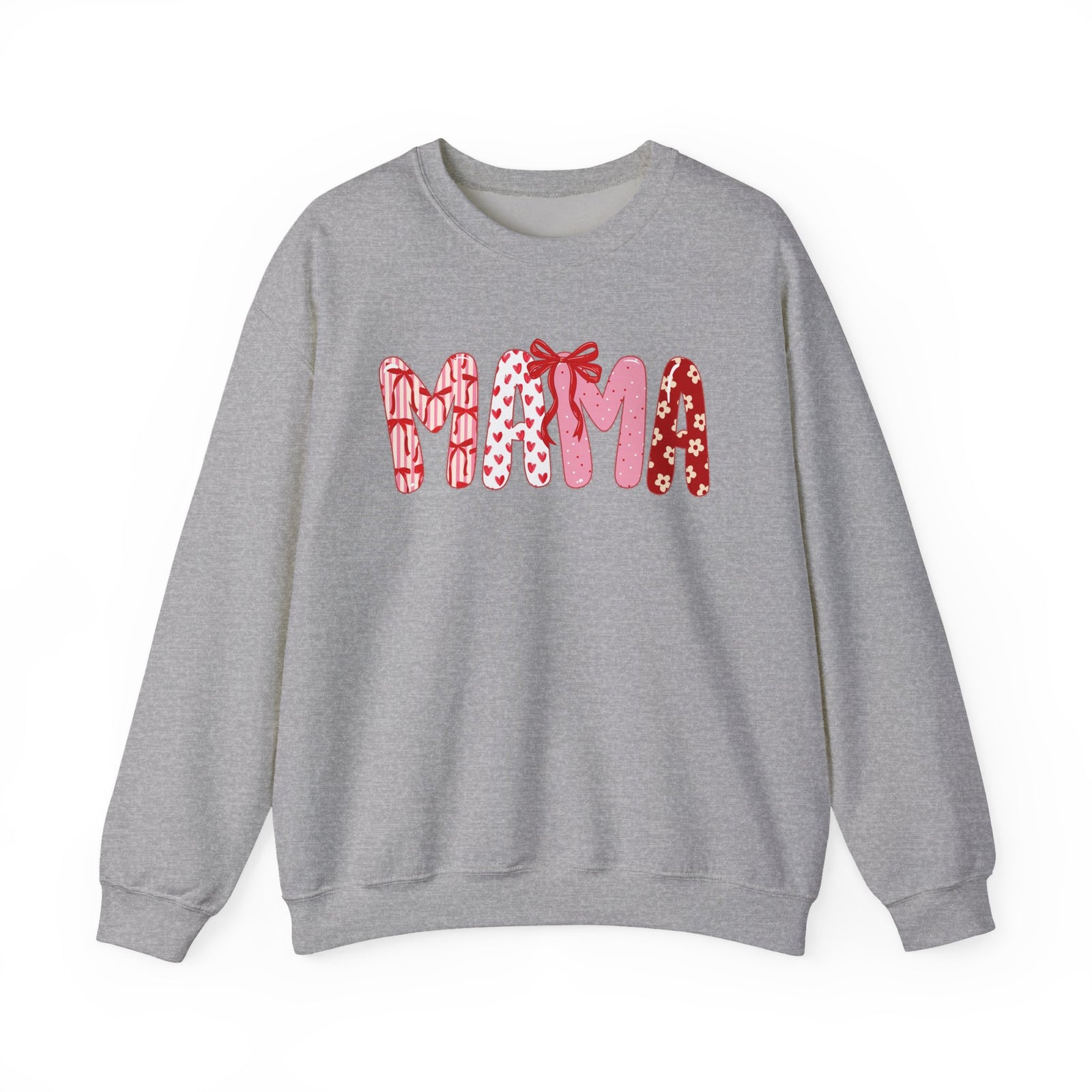 Mama Coquette Bow & Heart Valentine's Day Women's Crewneck Sweatshirt