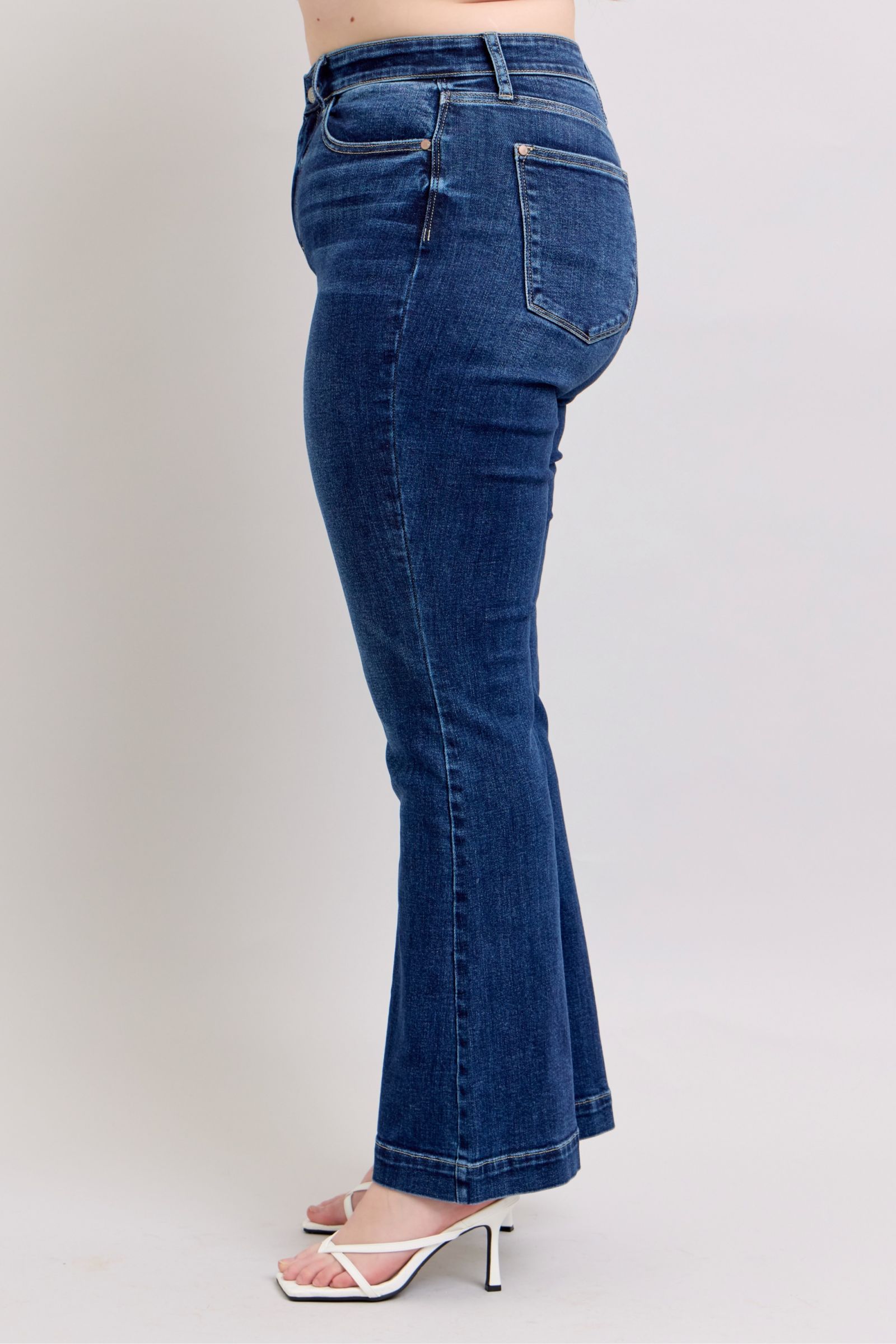 Judy Blue Full Size High Rise Flare Jeans with Pockets Plus Size - Sydney So Sweet