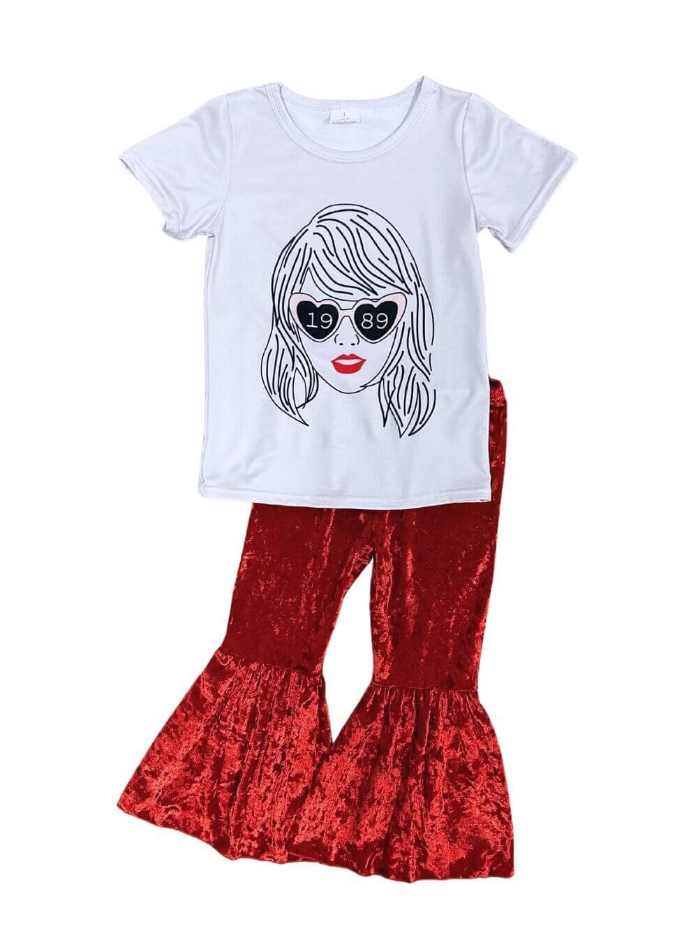 1989 Sunglasses Girls Red Velvet Bell Bottoms Outfit - Sydney So Sweet