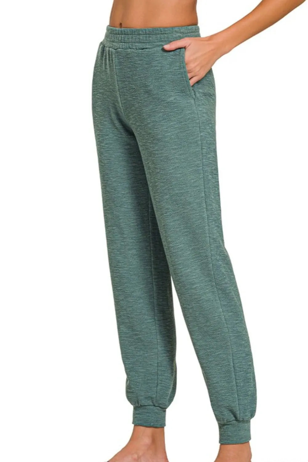 Zenana Cotton Slub Jogger Pants - Sydney So Sweet