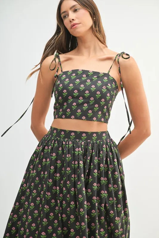 MABLE Floral Crop Top and Skirt Set - Sydney So Sweet