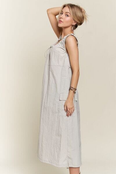 ADORA Drawstring Slit Back Cargo Dress - Sydney So Sweet