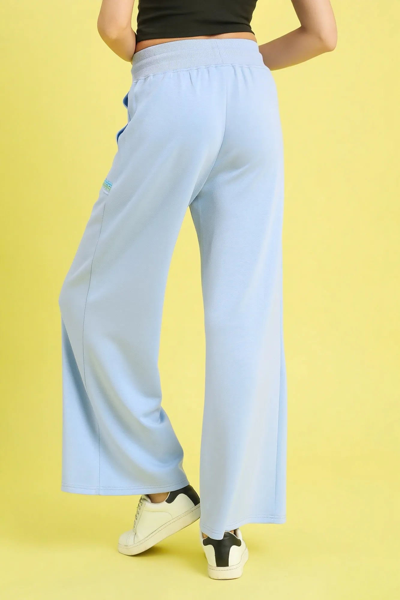 Umgee Drawstring Wide Leg Pants with Scallop Trim Detail - Sydney So Sweet