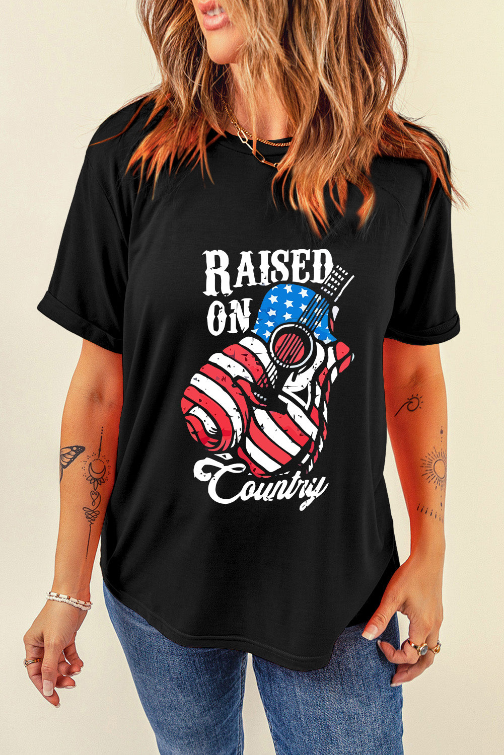 RAISED ON COUNTRY Round Neck T-Shirt - Sydney So Sweet