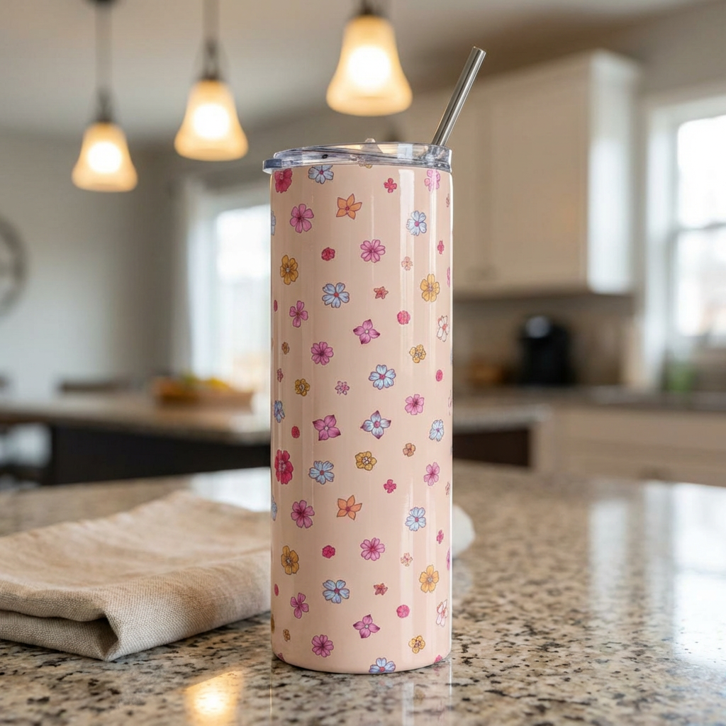 Petite Blooms 20oz Floral Stainless Steel Tumbler Insulated Travel Cup