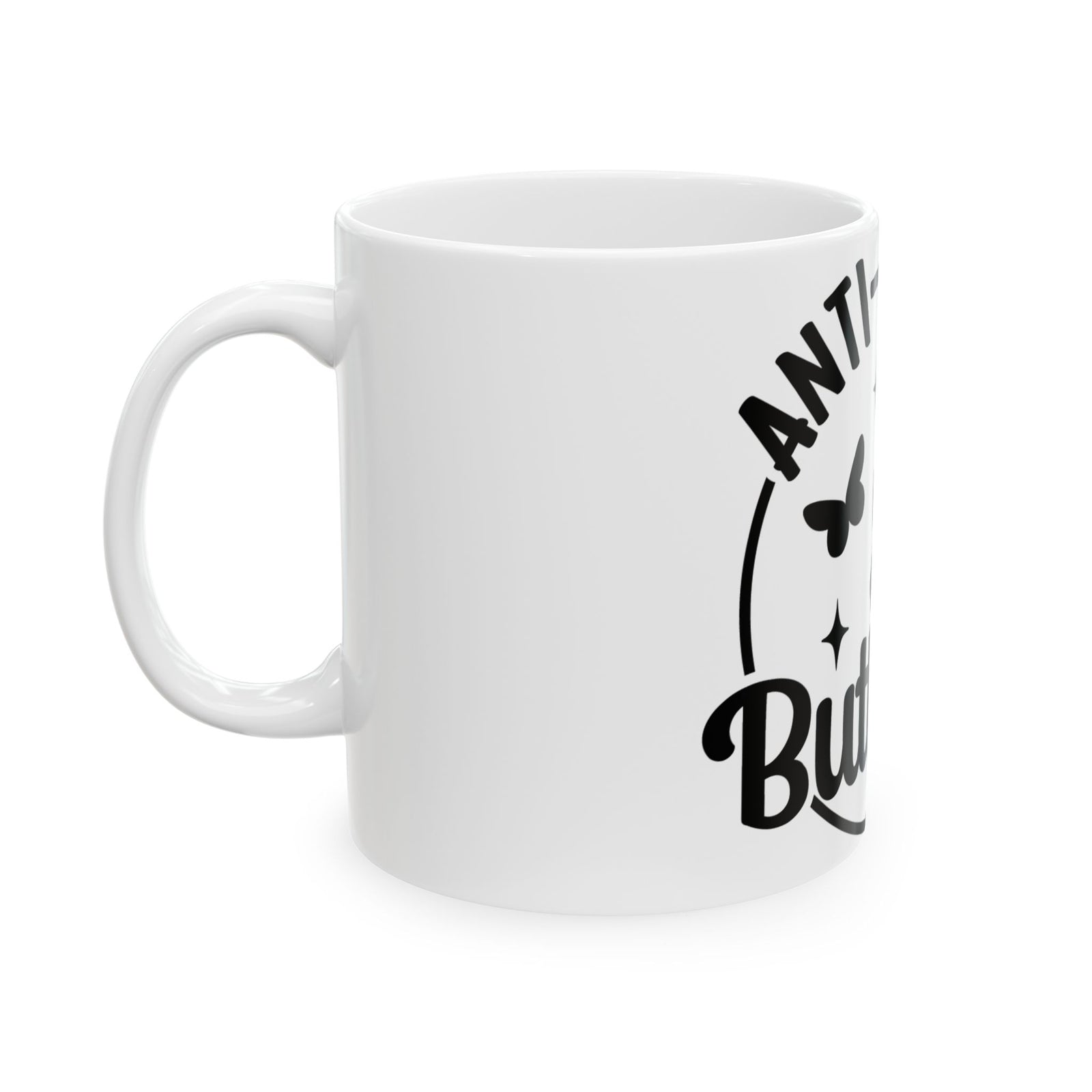 Anti-Social Butterfly Cute Ceramic Mug Coffee Cup (11oz & 15oz)