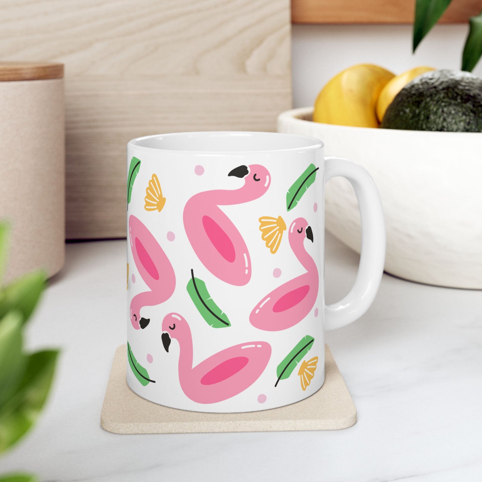 Flamingo Float Cute Ceramic Mug Coffee Cup (11oz & 15oz)