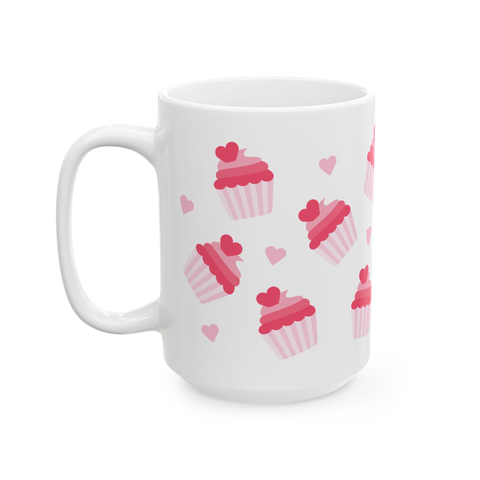 Cupcake Hearts Cute Ceramic Mug Coffee Cup (11oz & 15oz)