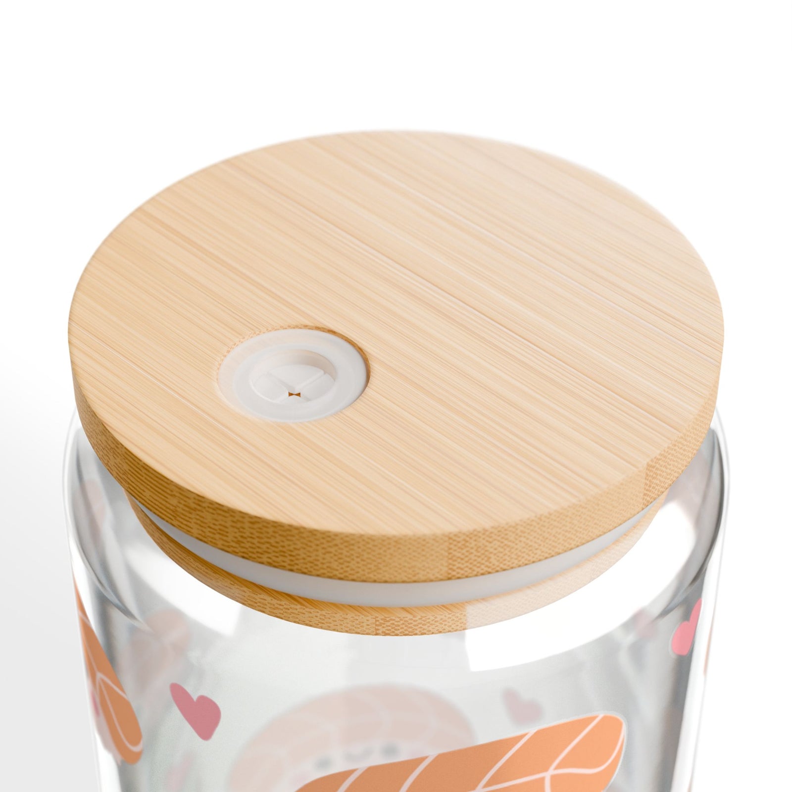 Kawaii Sushi Tumbler Sipper Glass 16oz — Reusable Drink Jar with Lid & Straw