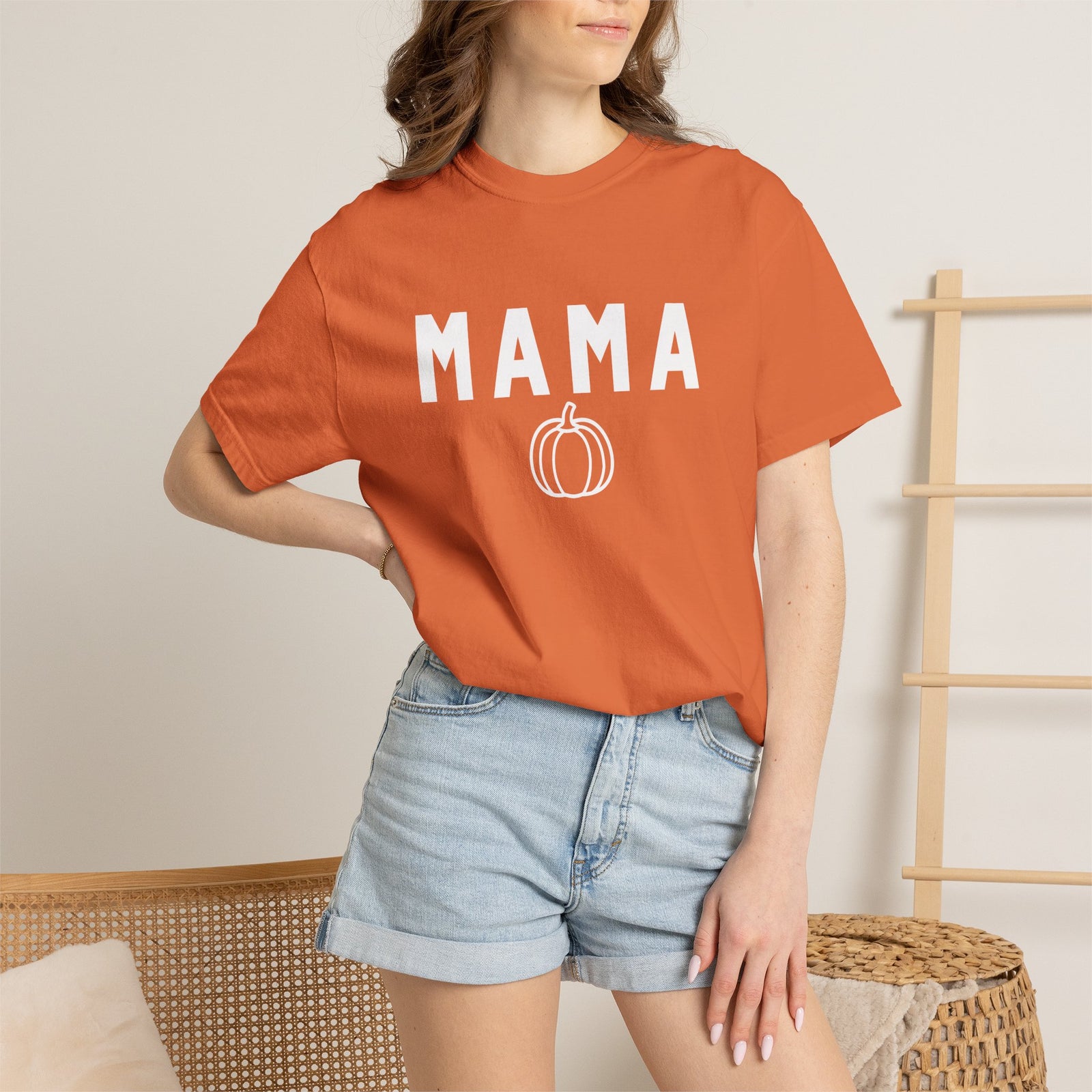 Mama Pumpkin T-Shirt Autumn Mom Graphic Tee
