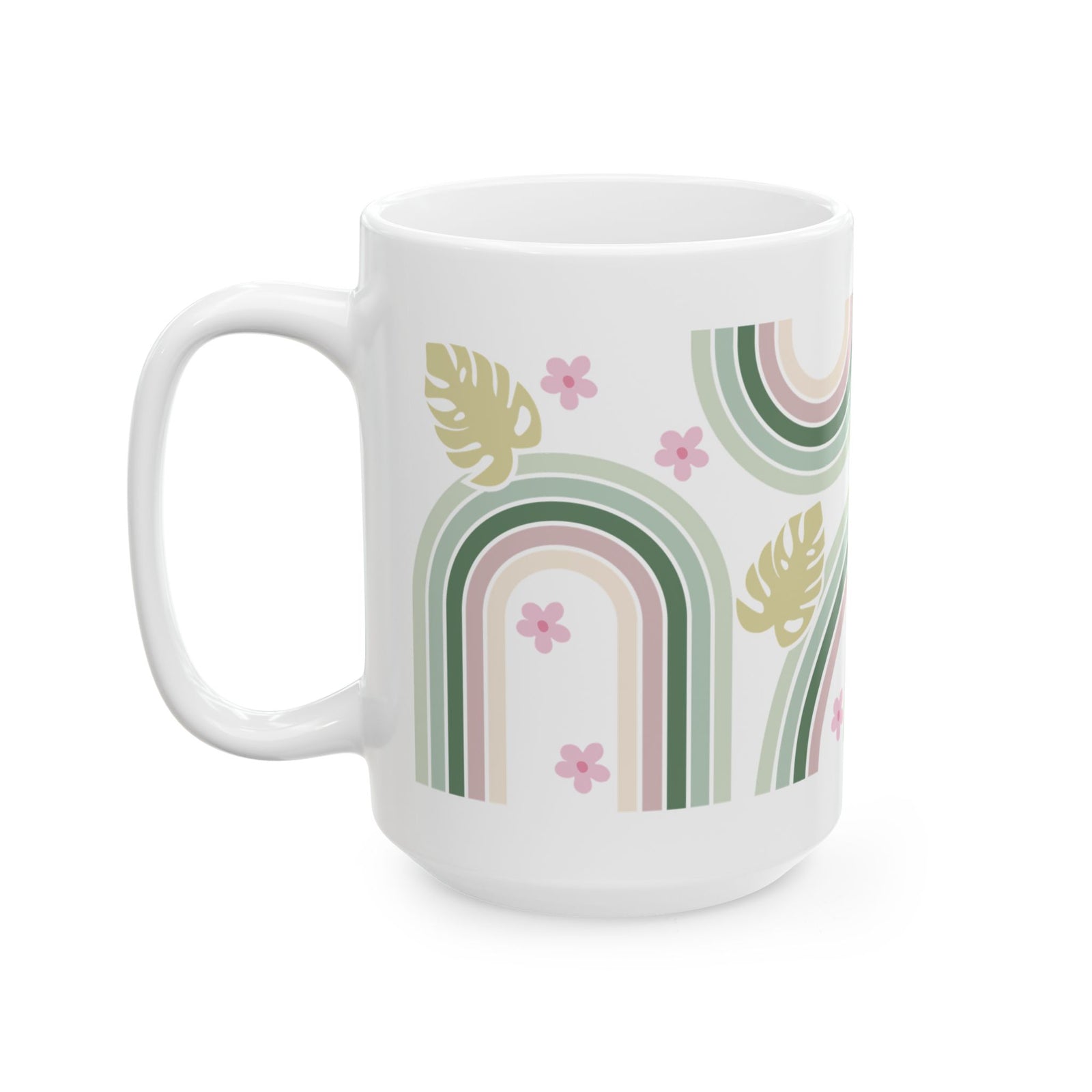 Retro In Bloom Cute Ceramic Mug Coffee Cup (11oz & 15oz)
