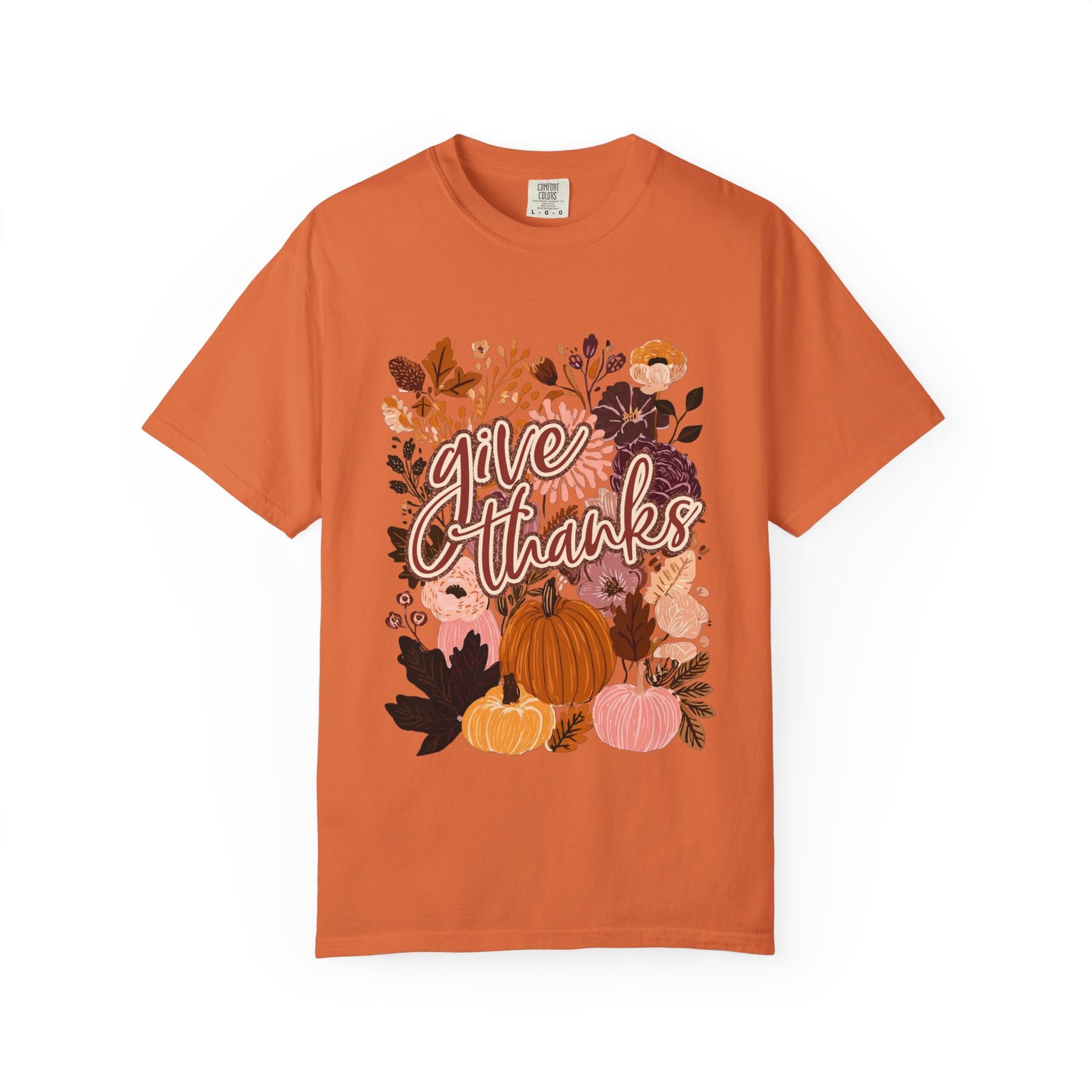 Give Thanks T-Shirt Fall Pumpkin Thanksgiving Graphic Tee
