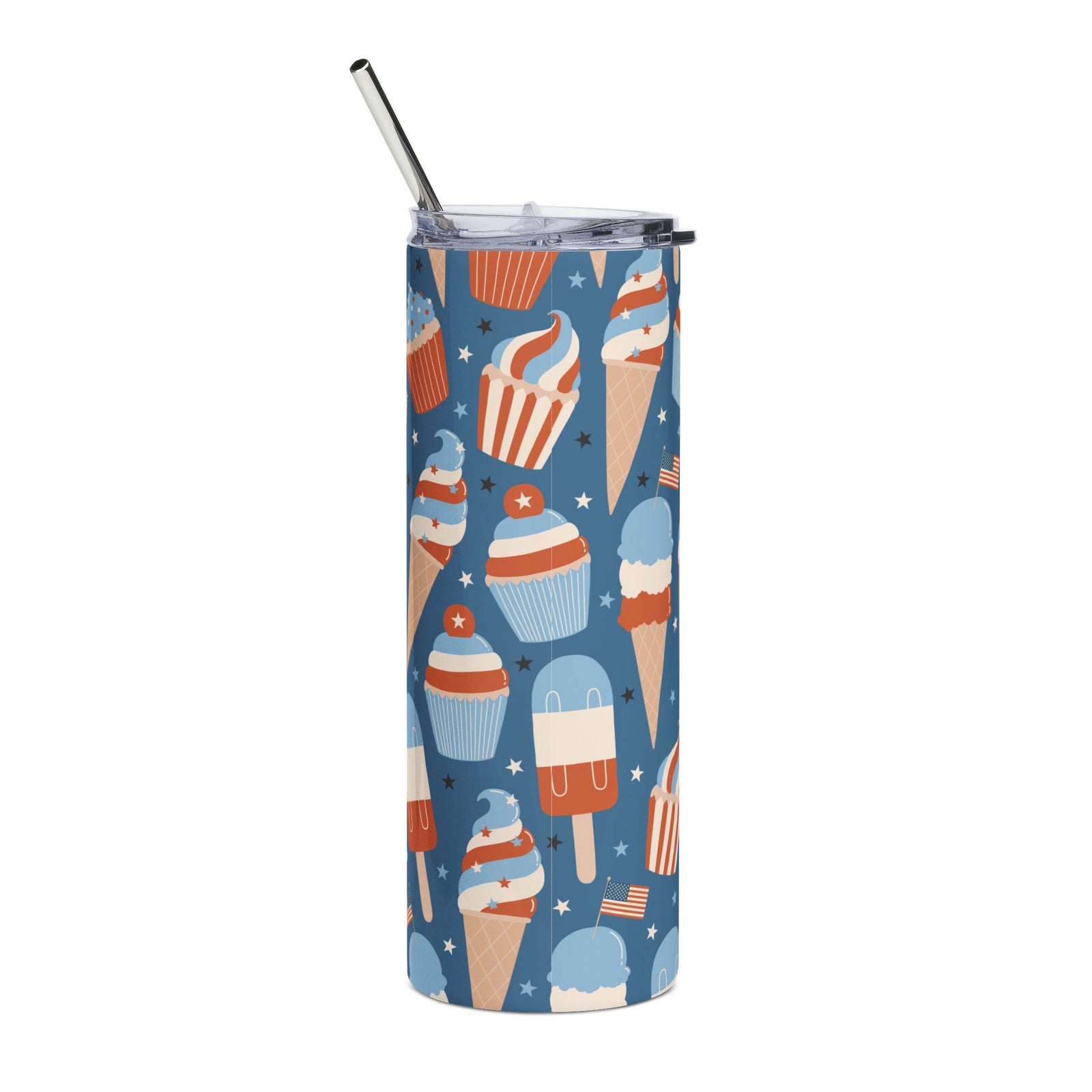 Sweet Land of Liberty Ice Cream Patriotic 20oz Stainless Steel Tumbler Insulated Travel Cup