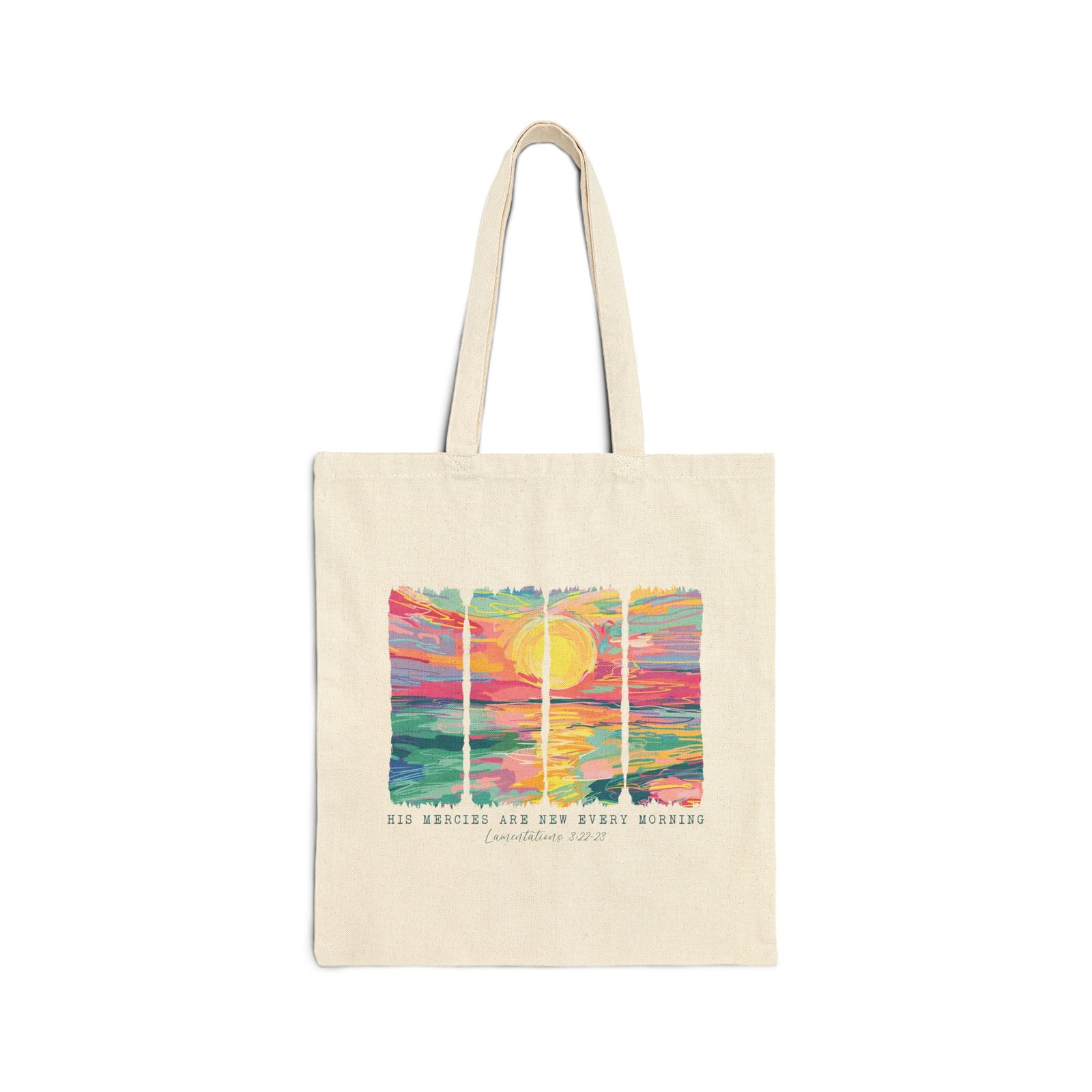 His Mercies are New Every Day Christian Church Cotton Canvas Tote Bag