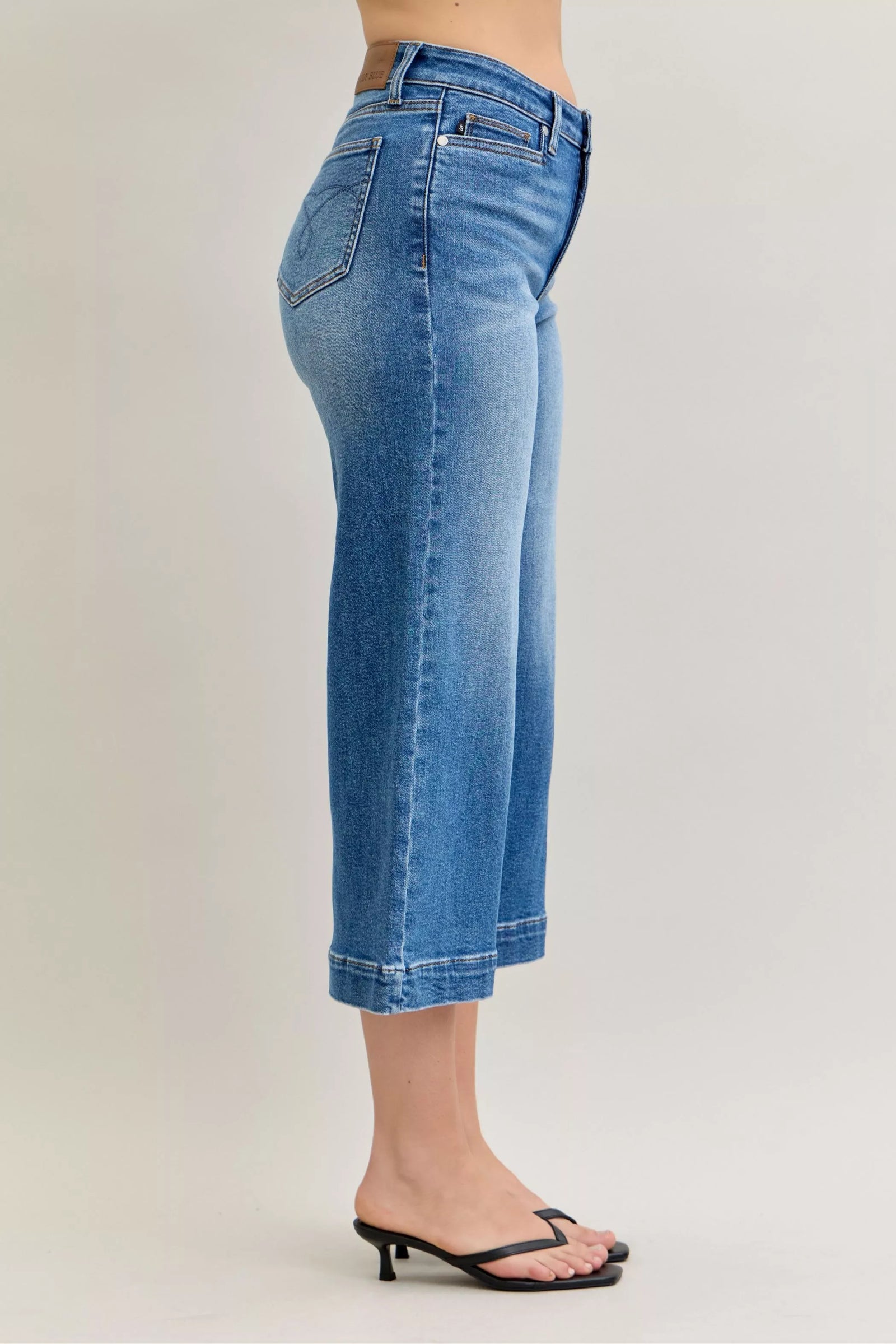Judy Blue Mid Rise Crop Wide Leg Jeans - Sydney So Sweet