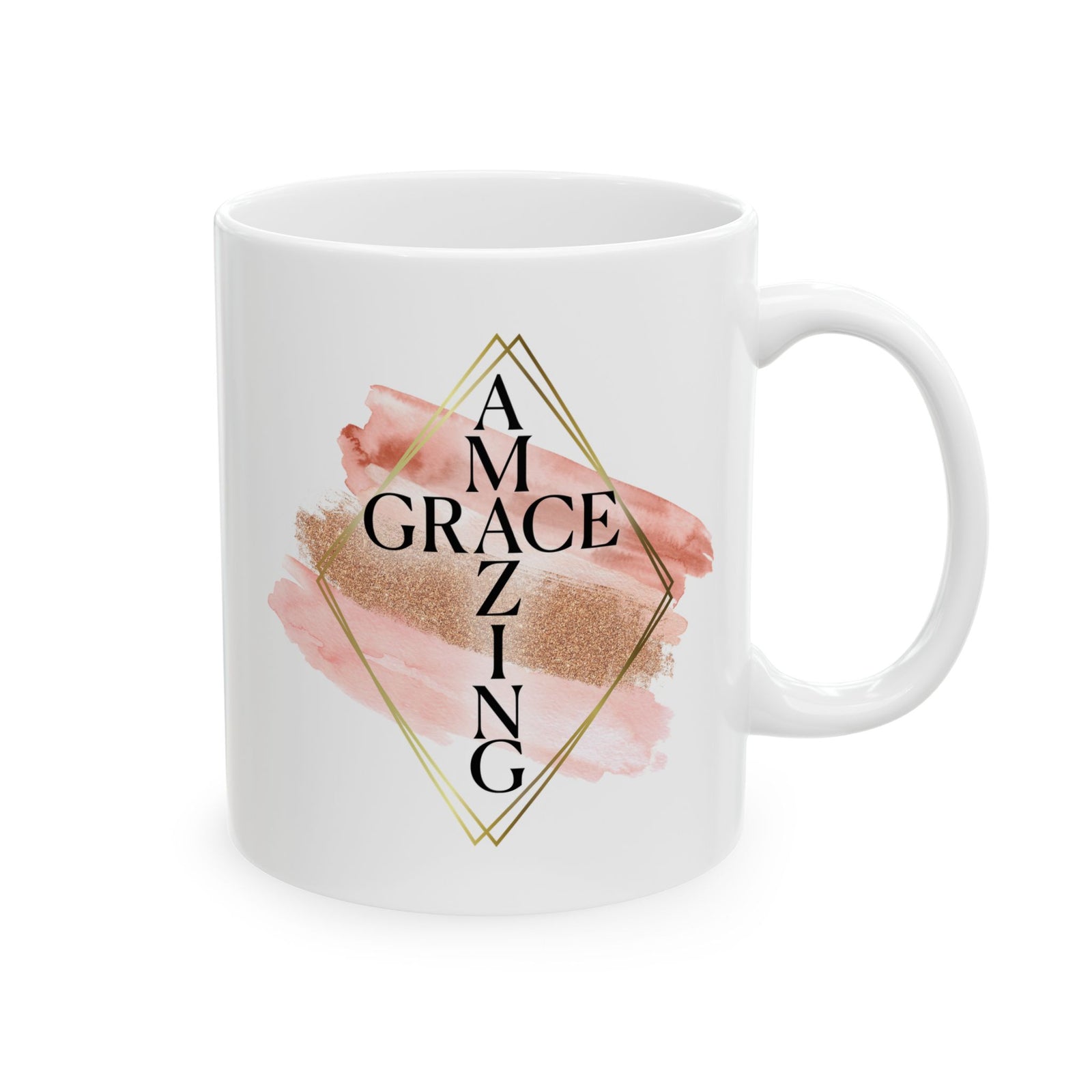 Amazing Grace Christian Mug — Pink Watercolor Coffee Cup (11oz, 15oz) - Sydney So Sweet