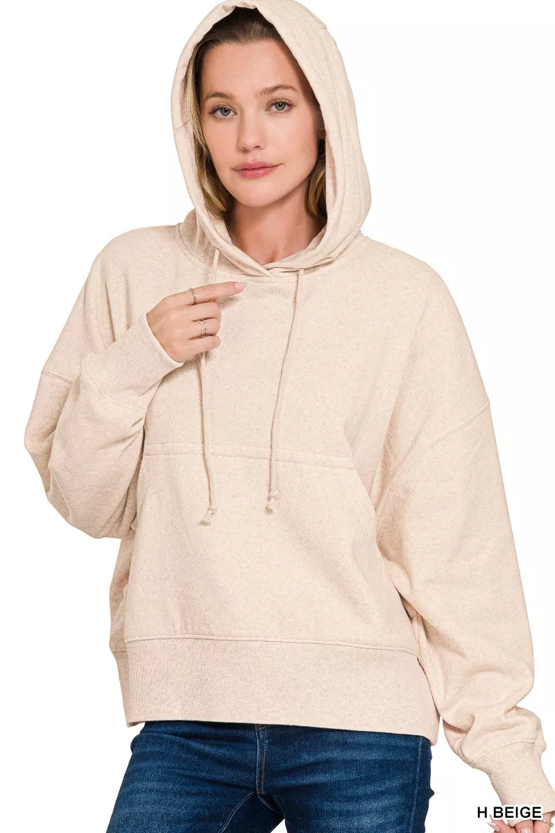 Zenana Oversized Fleece Kangaroo Pocket Hoodie - Sydney So Sweet