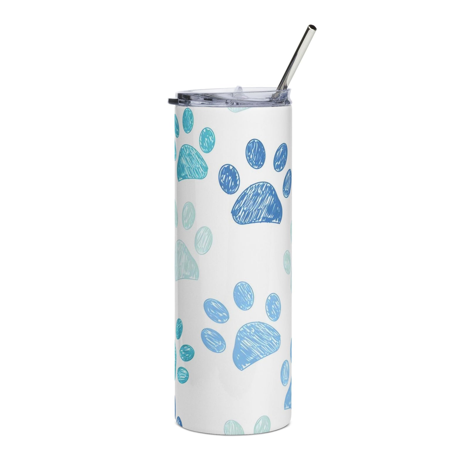 Paw Print Blue 20oz Stainless Tumbler Insulated Travel Cup - Sydney So Sweet