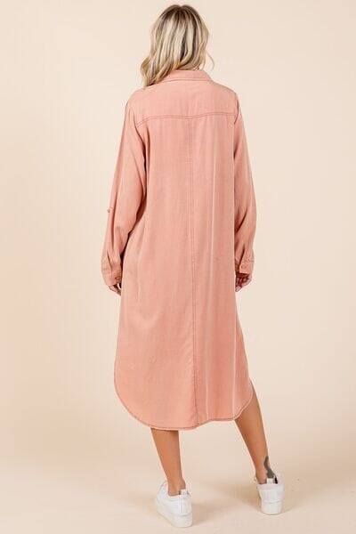Mittoshop Button Down Long Sleeve Shirt Dress - Sydney So Sweet