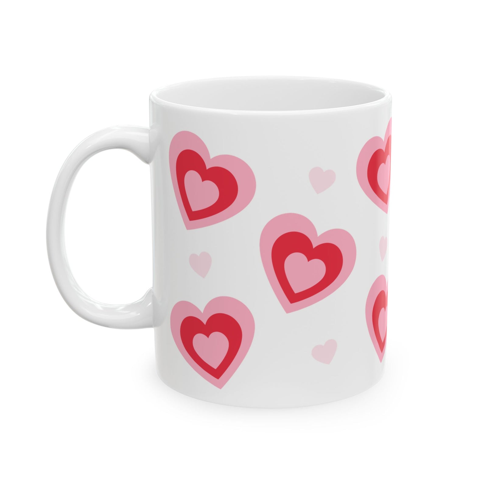 Retro Hearts Mug — Cute Valentine’s Day Coffee Cup (11oz & 15oz) - Sydney So Sweet