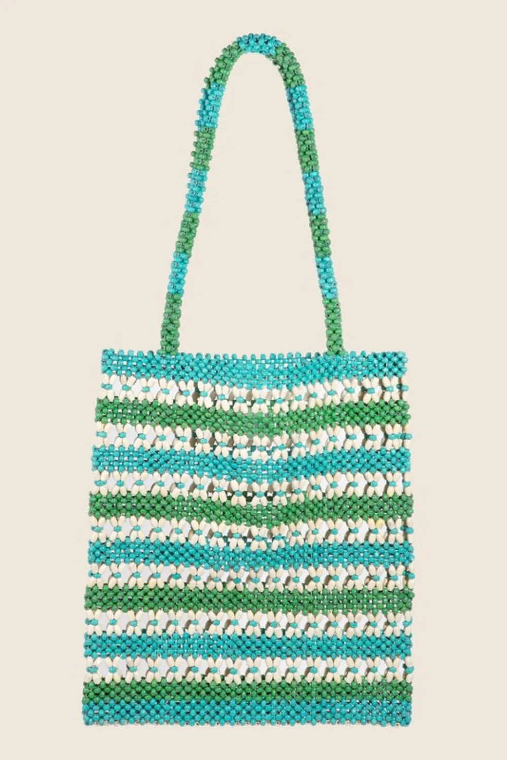 Fame Contrast Wooden Beaded Tote Bag - Sydney So Sweet